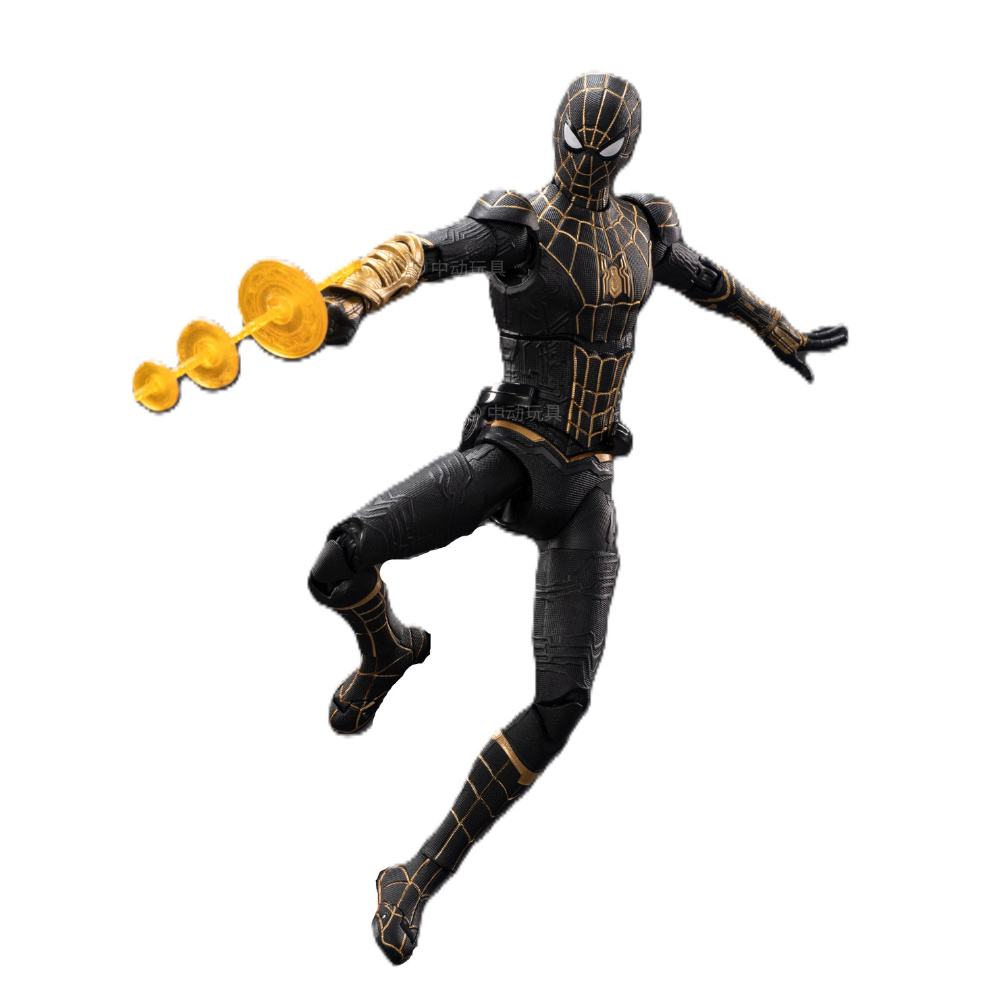 Spider-Man Toy Black and Gold Suit No Way Home Action Figure By ZD Toys