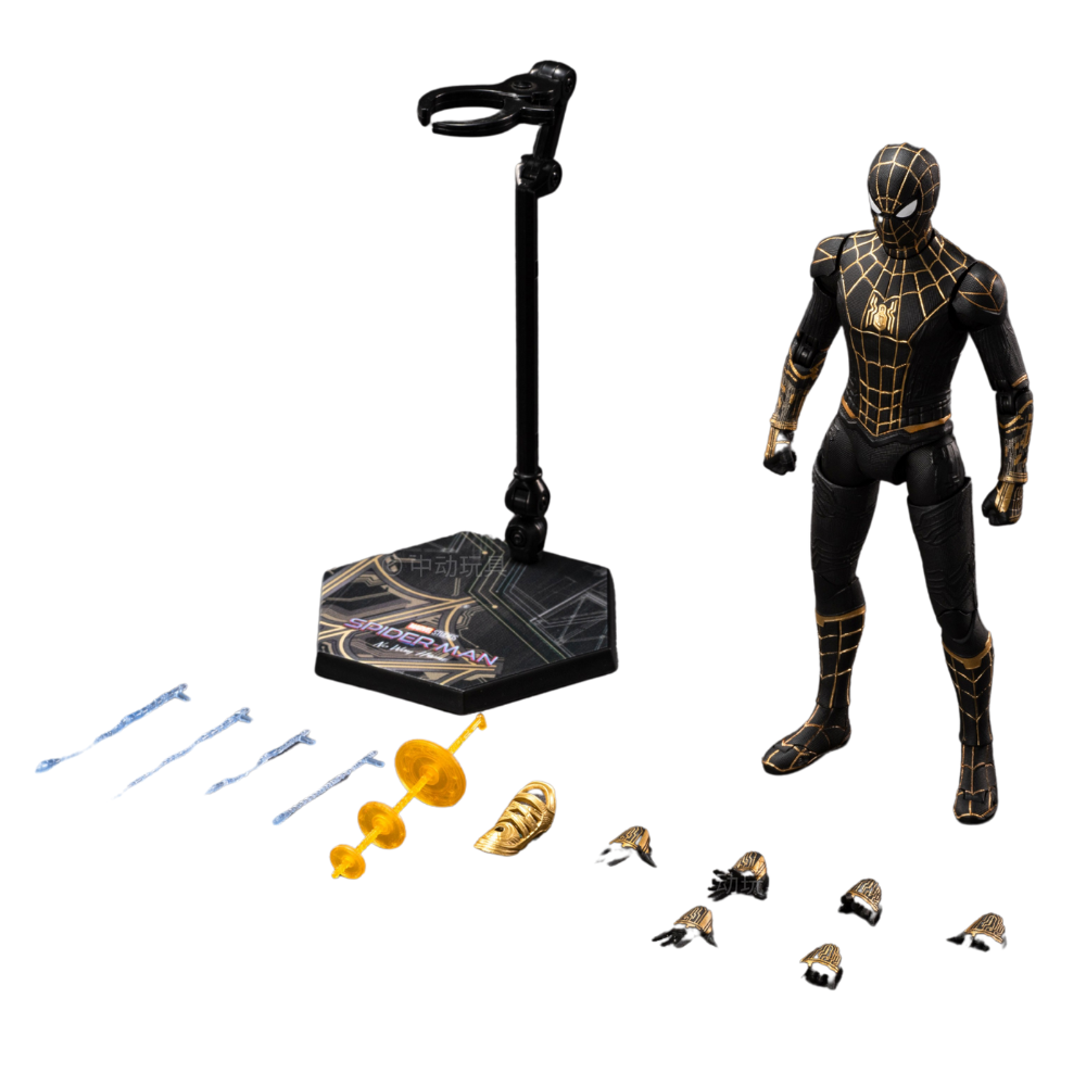 Spider-Man Toy Black and Gold Suit No Way Home Action Figure By ZD Toys
