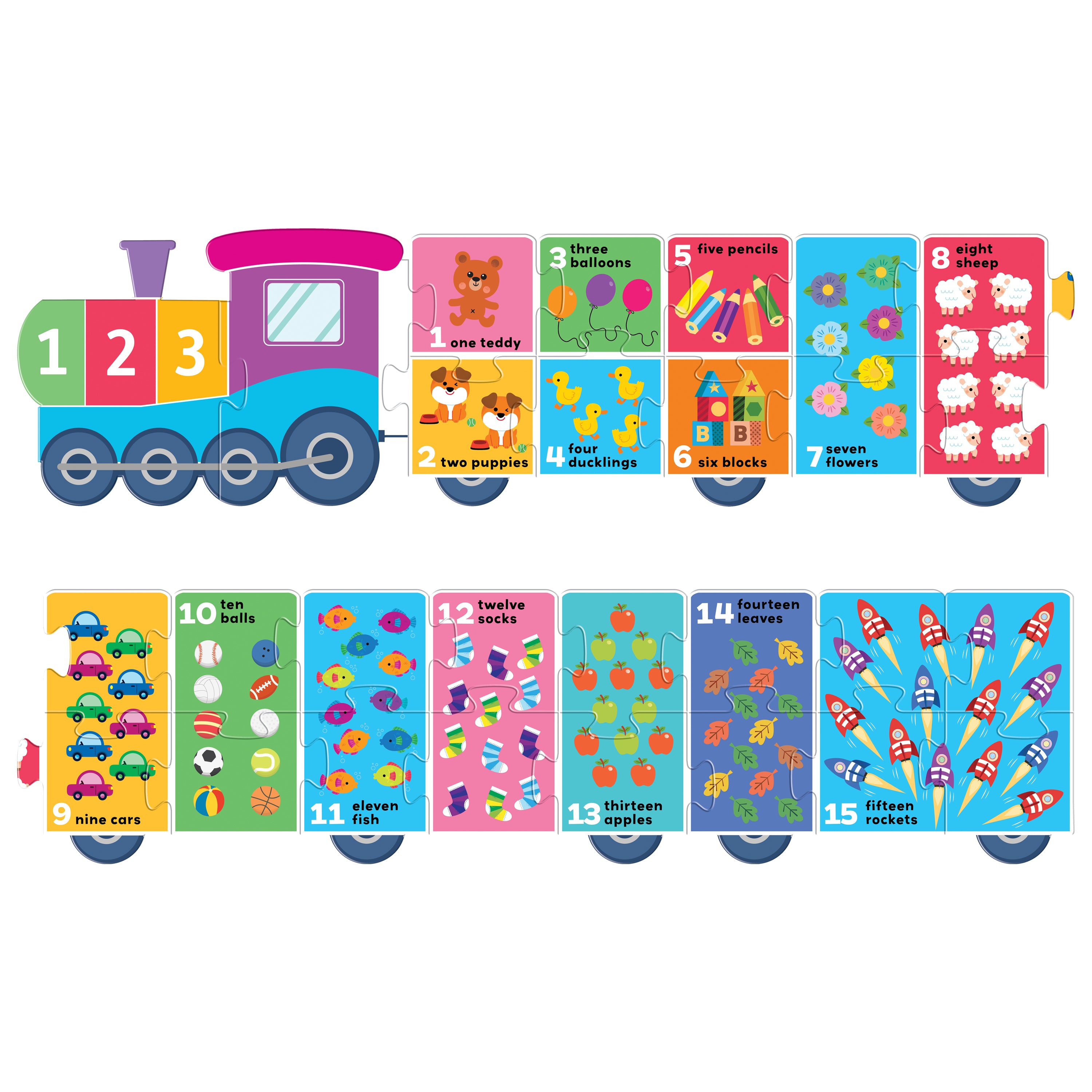 Combo Offer: 50 Around Me Sounds Book + Building Blocks Train Puzzle - First Numbers