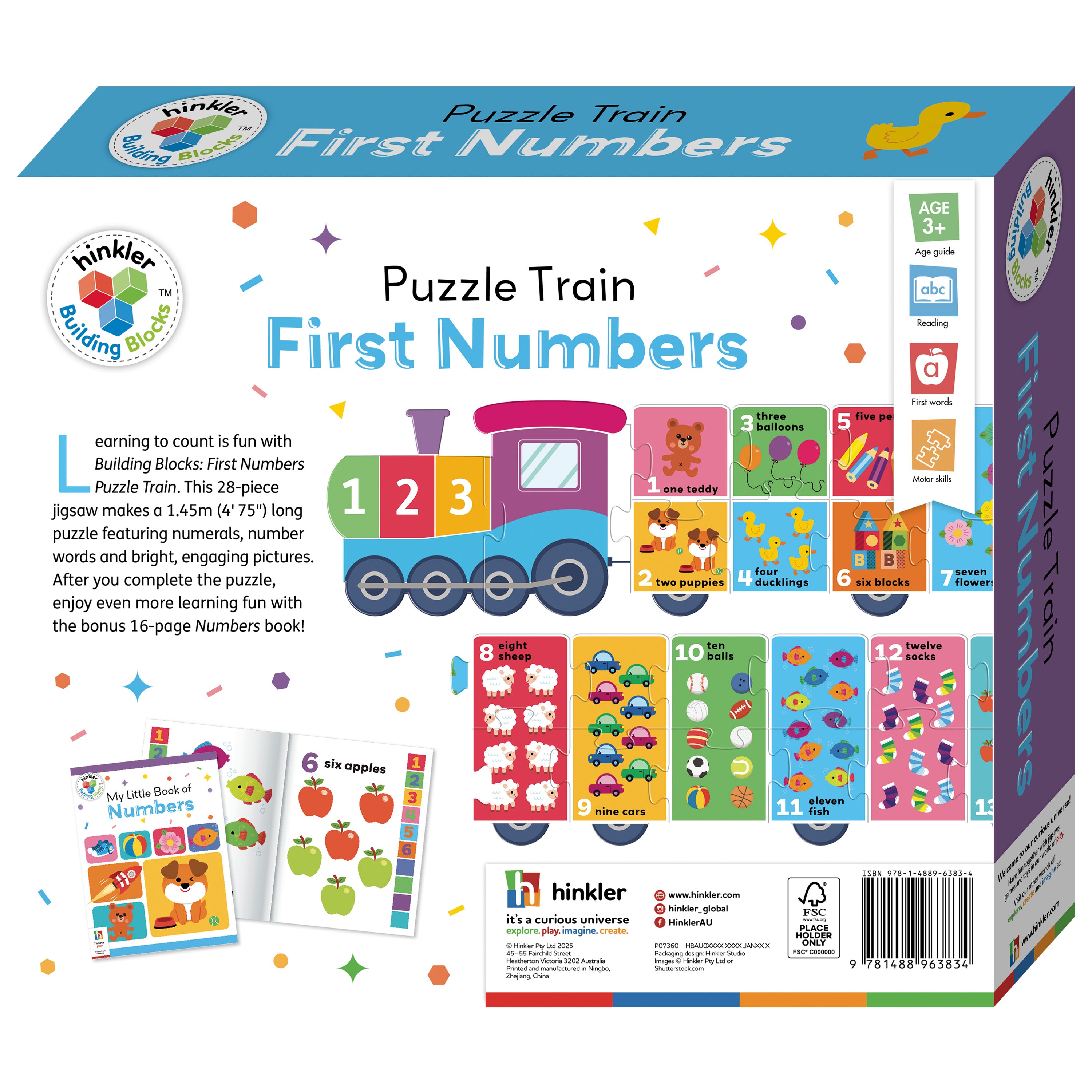 Combo Offer: 50 Around Me Sounds Book + Building Blocks Train Puzzle - First Numbers