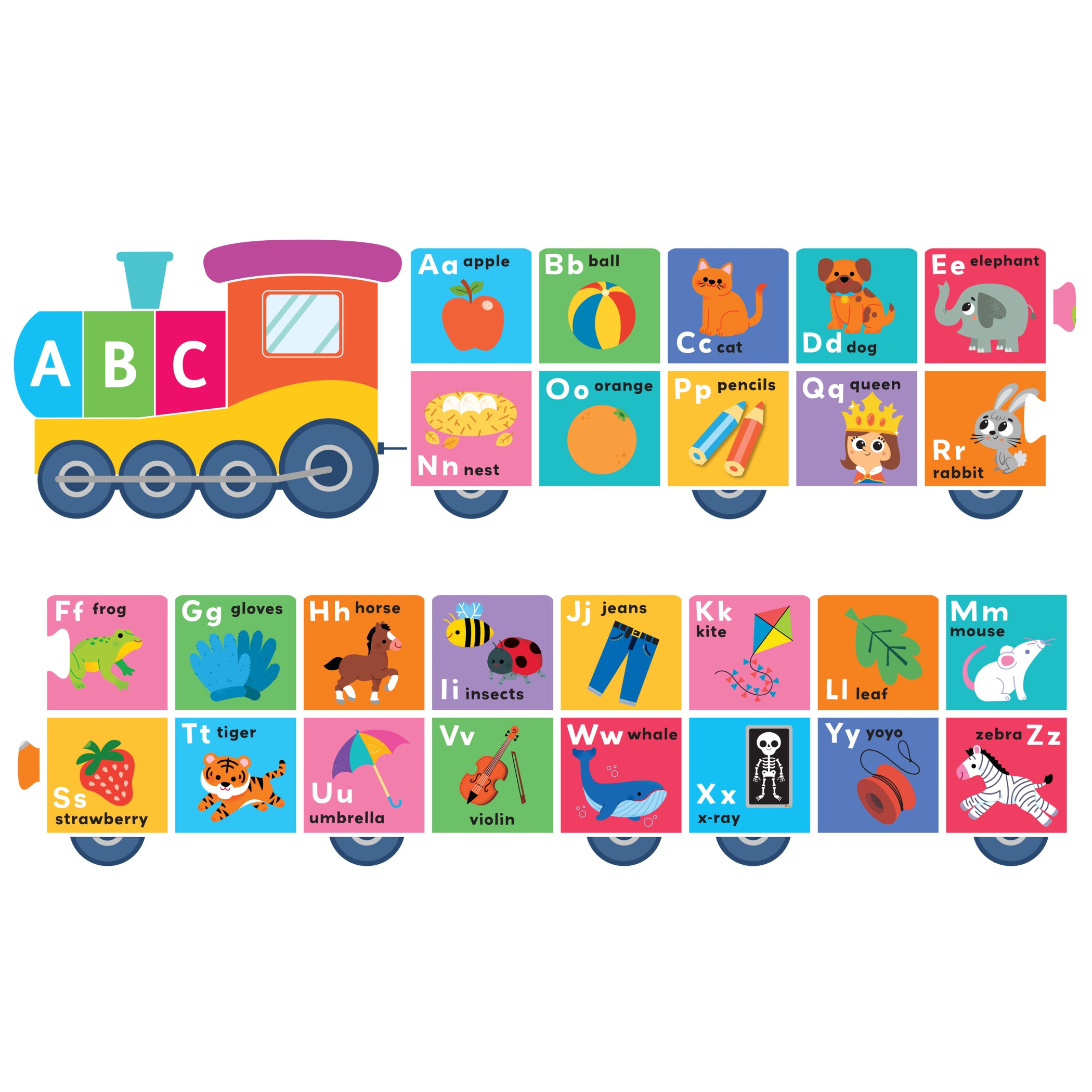 Combo Offer: 50 Animal Sounds Book + Building Blocks Train Puzzle - First Alphabet