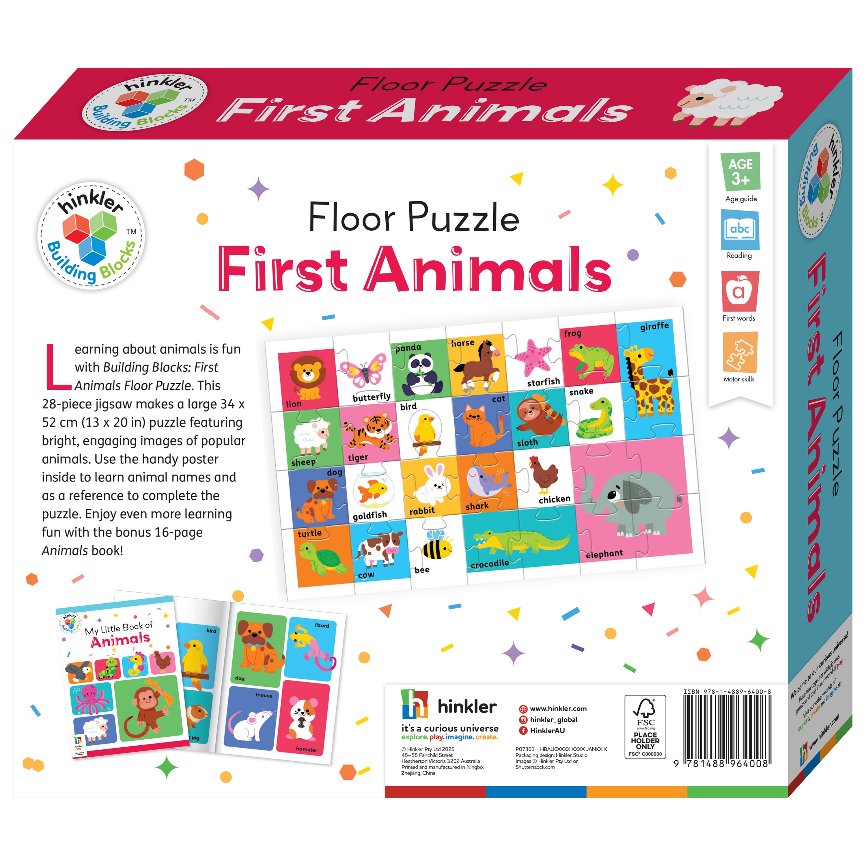 Combo Offer: 50 Around Me Sounds Book + Building Blocks Floor Puzzle - First Animals