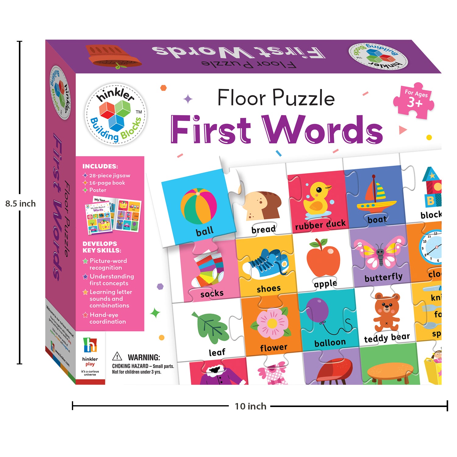 Combo Offer: 50 Animal Sounds Book + Building Blocks Floor Puzzle - First Words