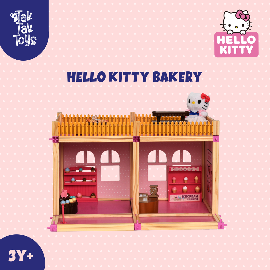 Bakery Playset - Build & Play Wooden Bakery Dollhouse