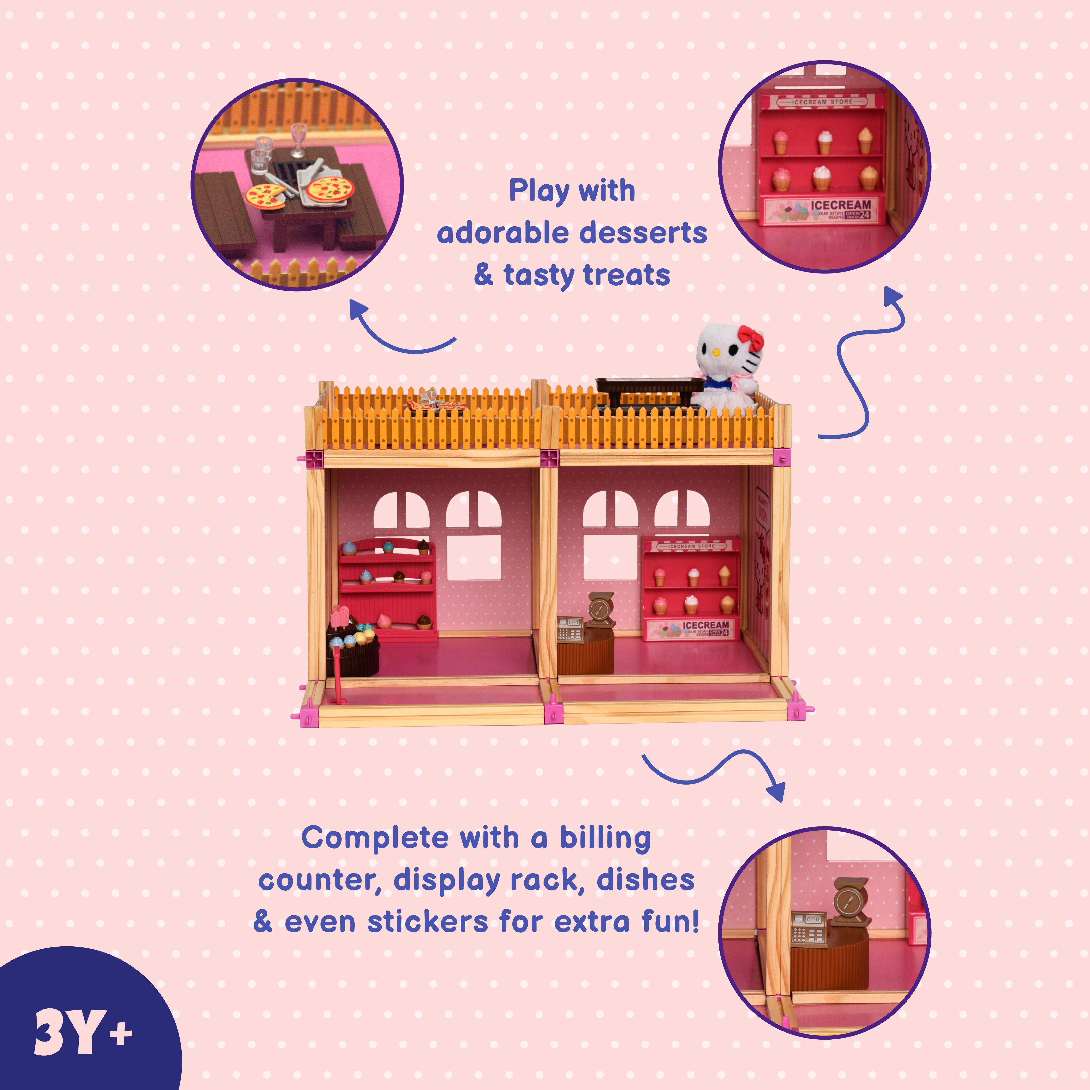 Bakery Playset - Build & Play Wooden Bakery Dollhouse