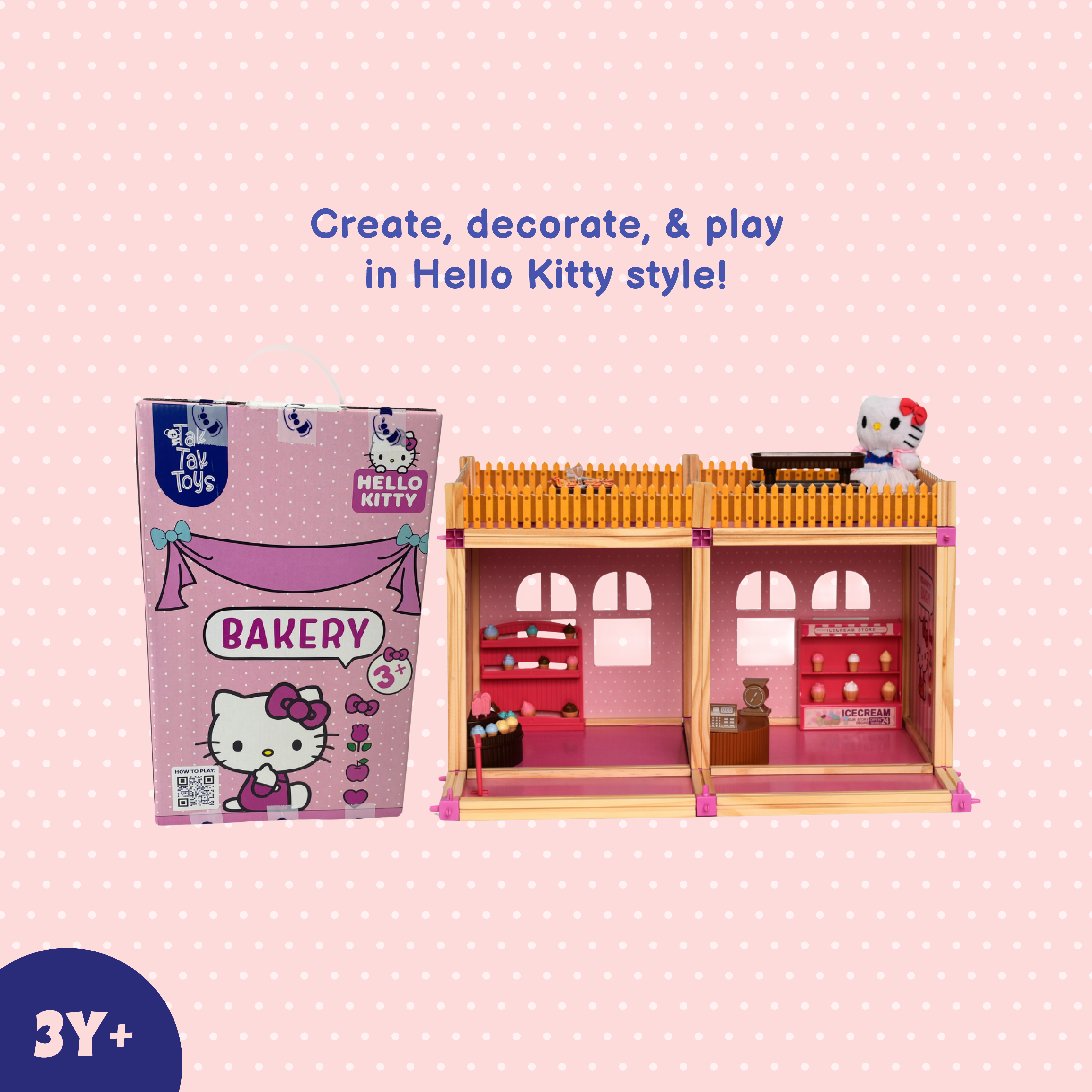 Bakery Playset - Build & Play Wooden Bakery Dollhouse