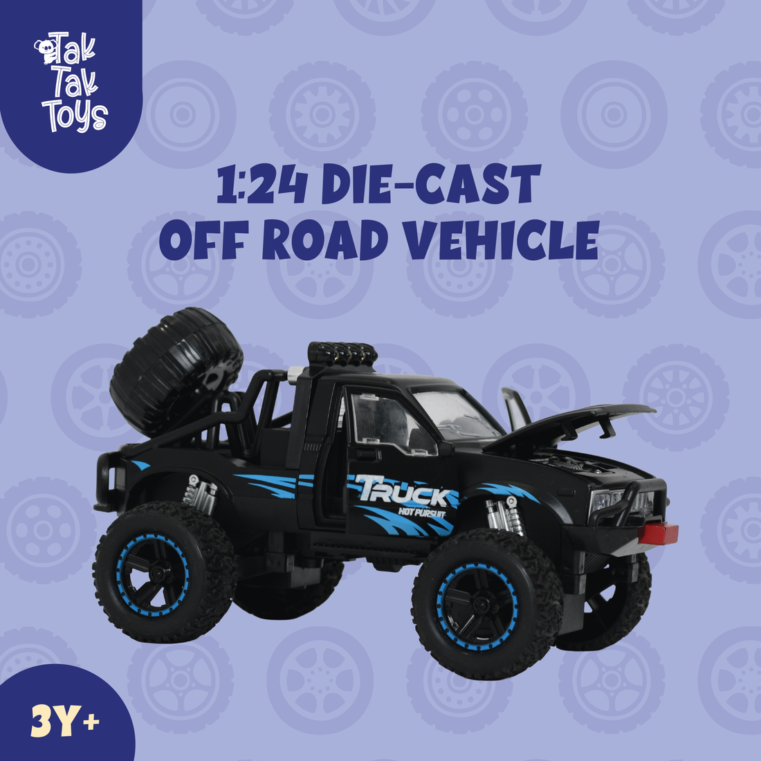 1:24 Die-Cast Off Road Monster Car With Metal Body | Black
