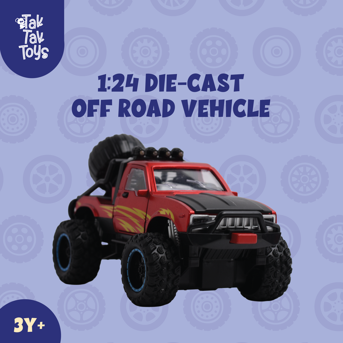 1:24 Die-Cast Off Road Monster Car With Metal Body | Red