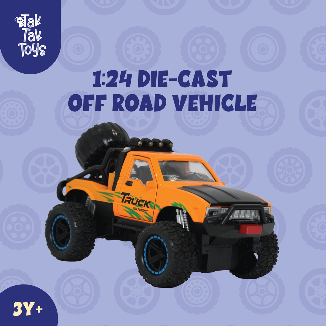 1:24 Die-Cast Off Road Monster Car With Metal Body | Yellow