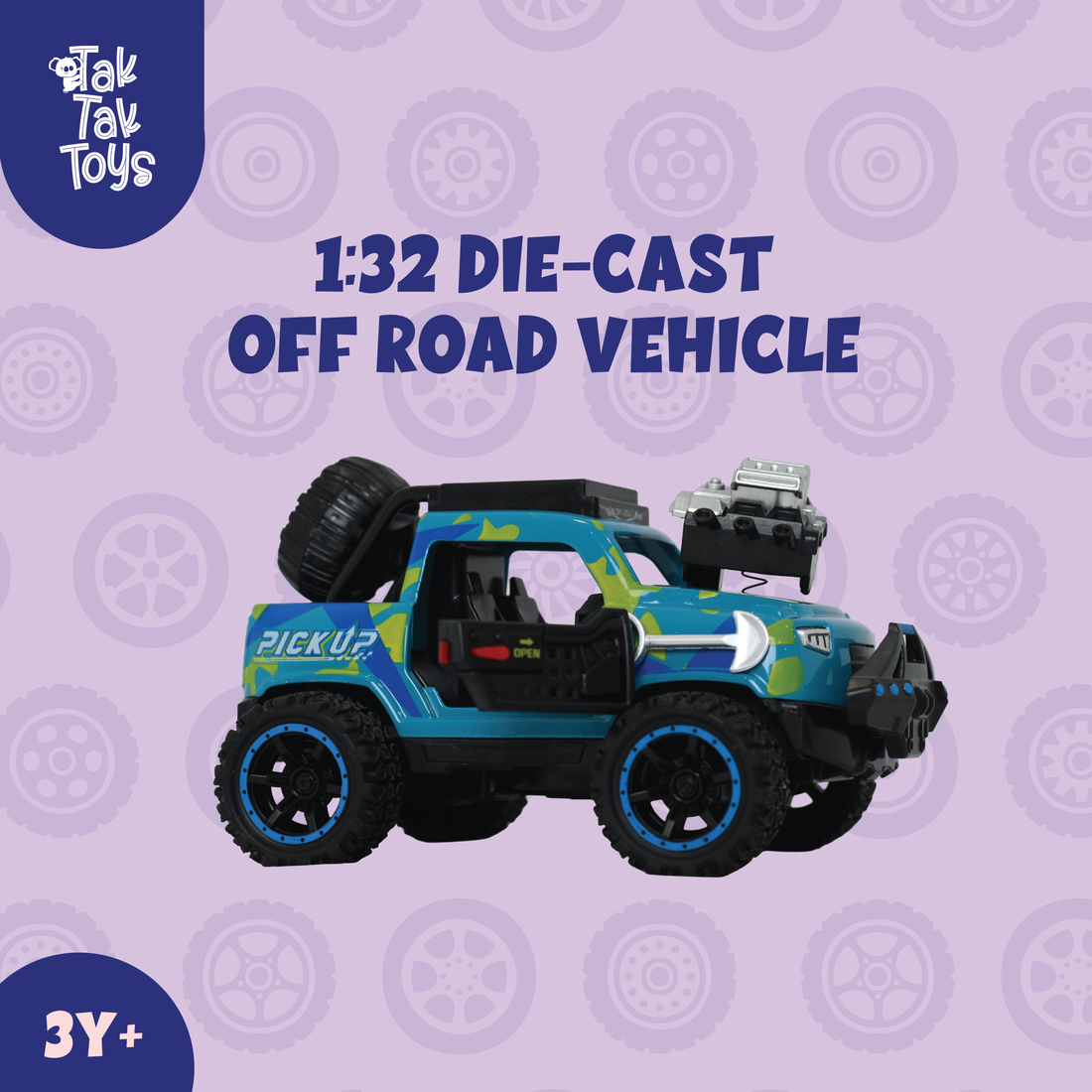 1:32 Die-Cast Off Road Monster Car With Metal Body - 2 Seater | Blue