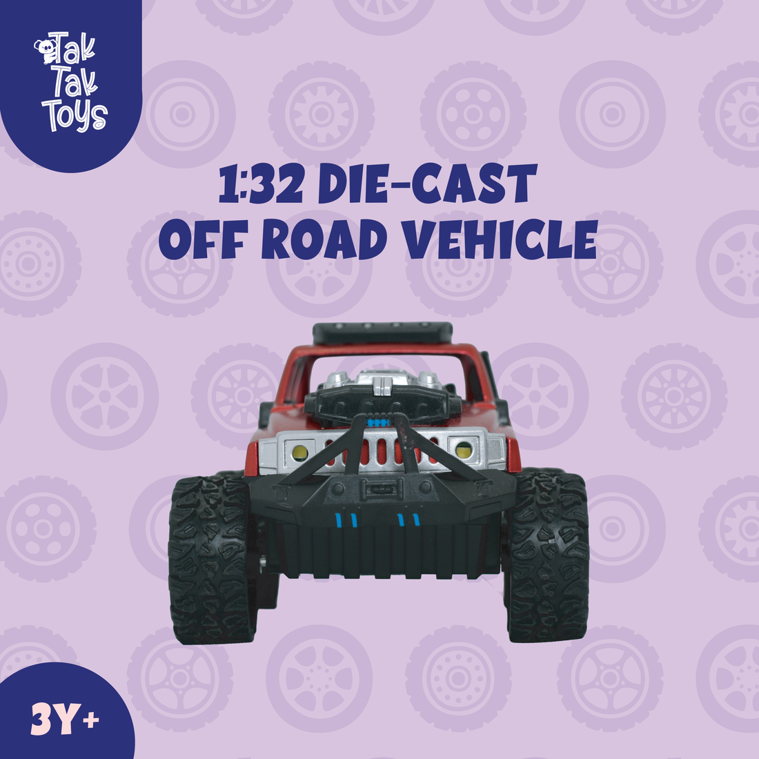 1:32 Die-Cast Off Road Monster Car With Metal Body - 4 Seater | Red