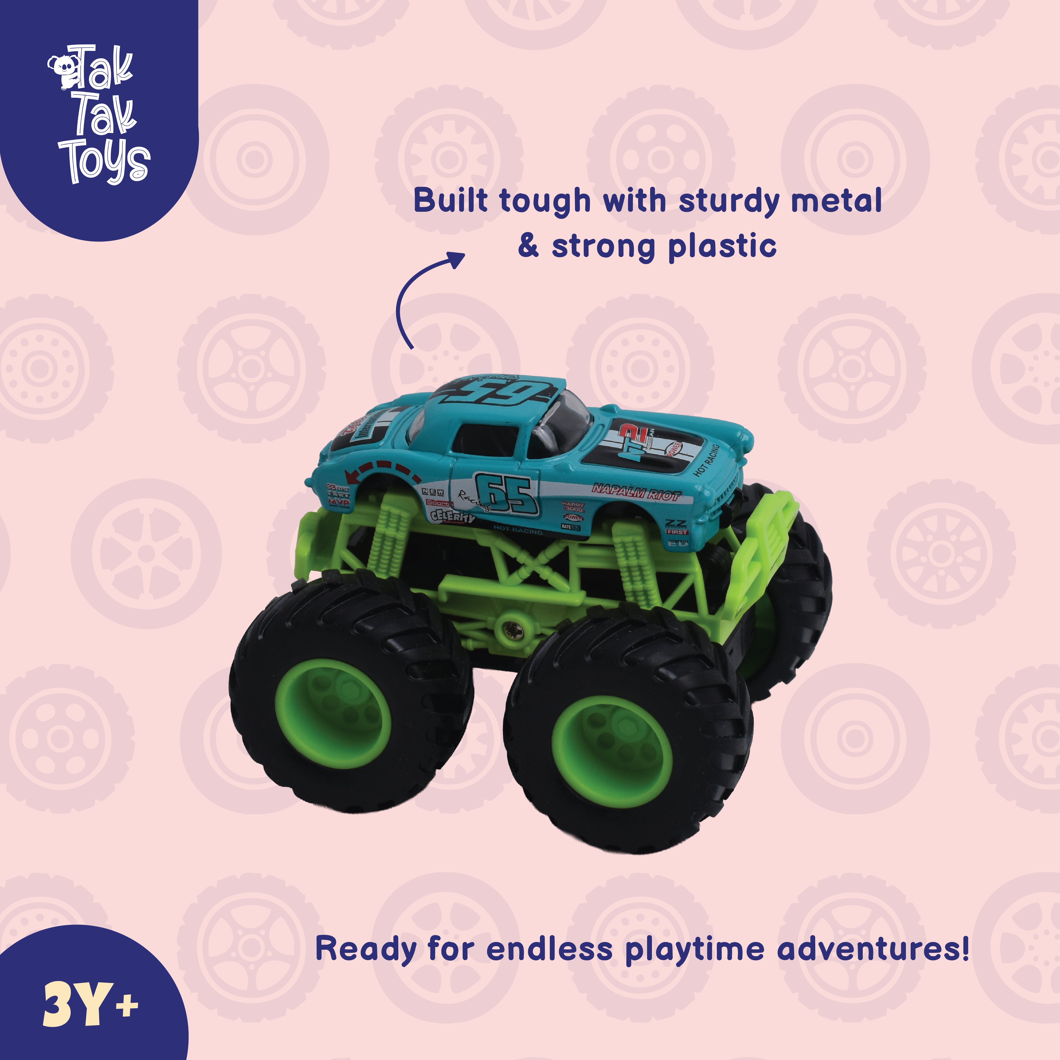 1:64 Die-Cast Off Road Monster Car With Metal Body | Blue/Green