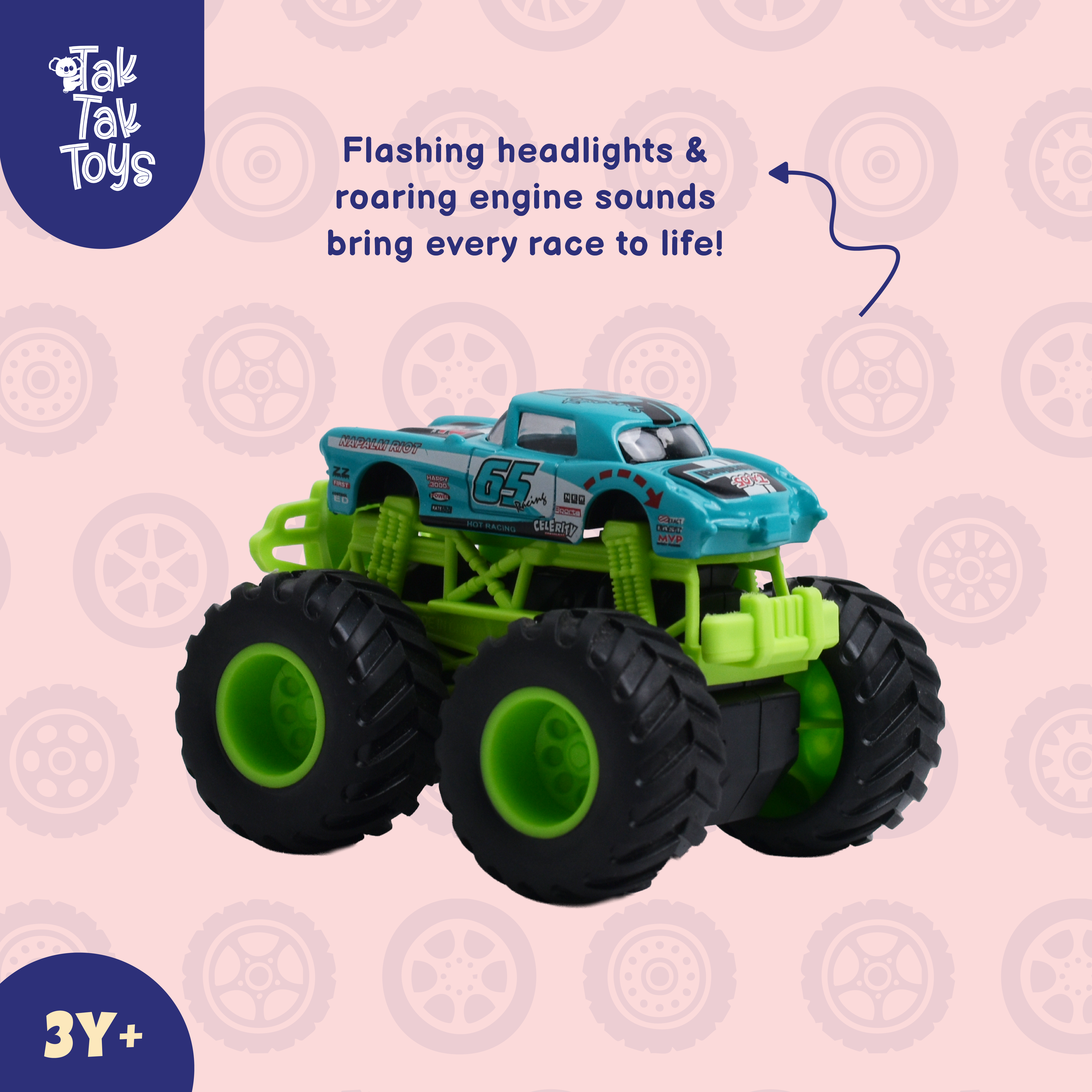 1:64 Die-Cast Off Road Monster Car With Metal Body | Blue/Green