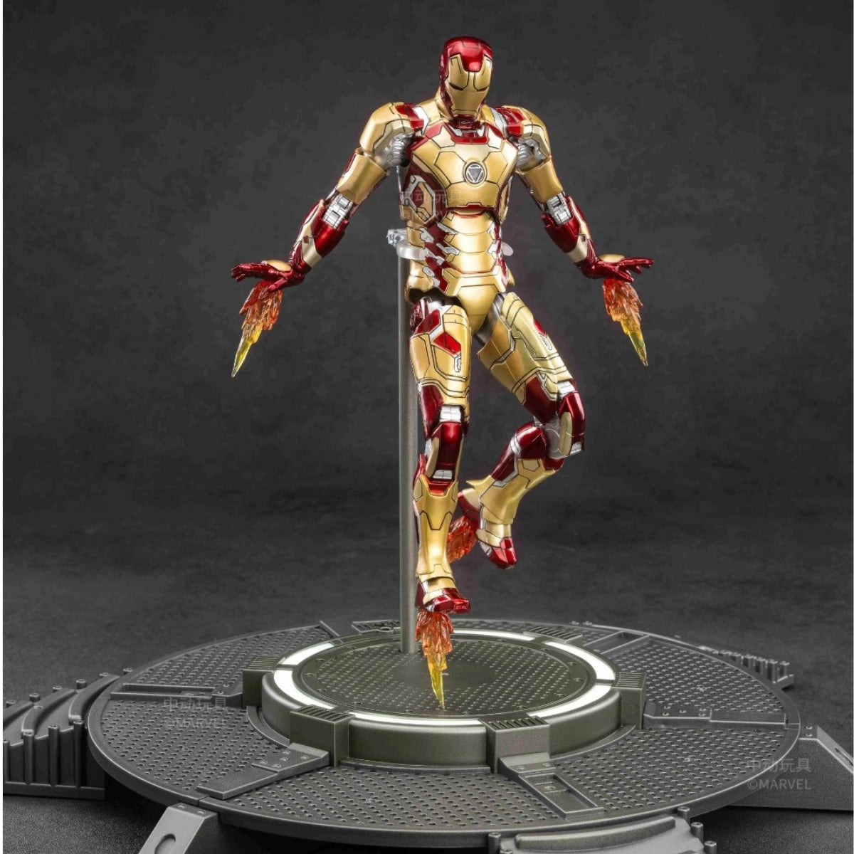 Iron Man Mark 42 with Light Up Base Set Action Figure By ZD Toys - 7 Inch | Ages 15+