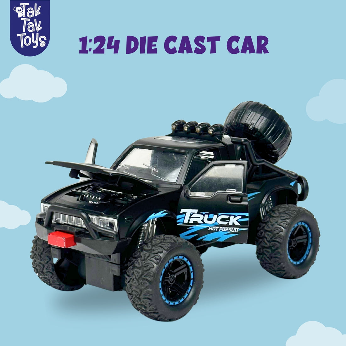 1:24 Die-Cast Off Road Monster Car With Metal Body | Black