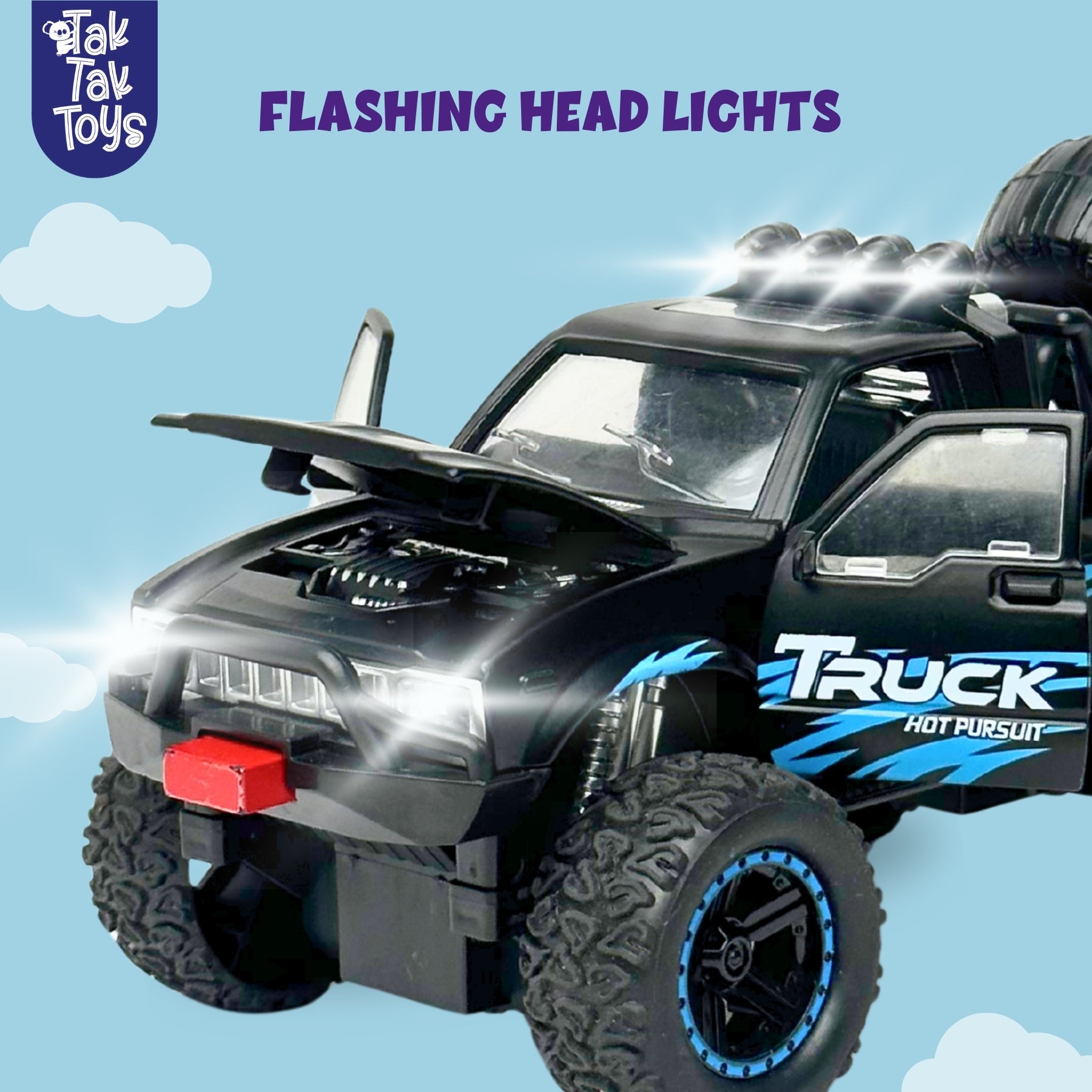 1:24 Die-Cast Off Road Monster Car With Metal Body | Black