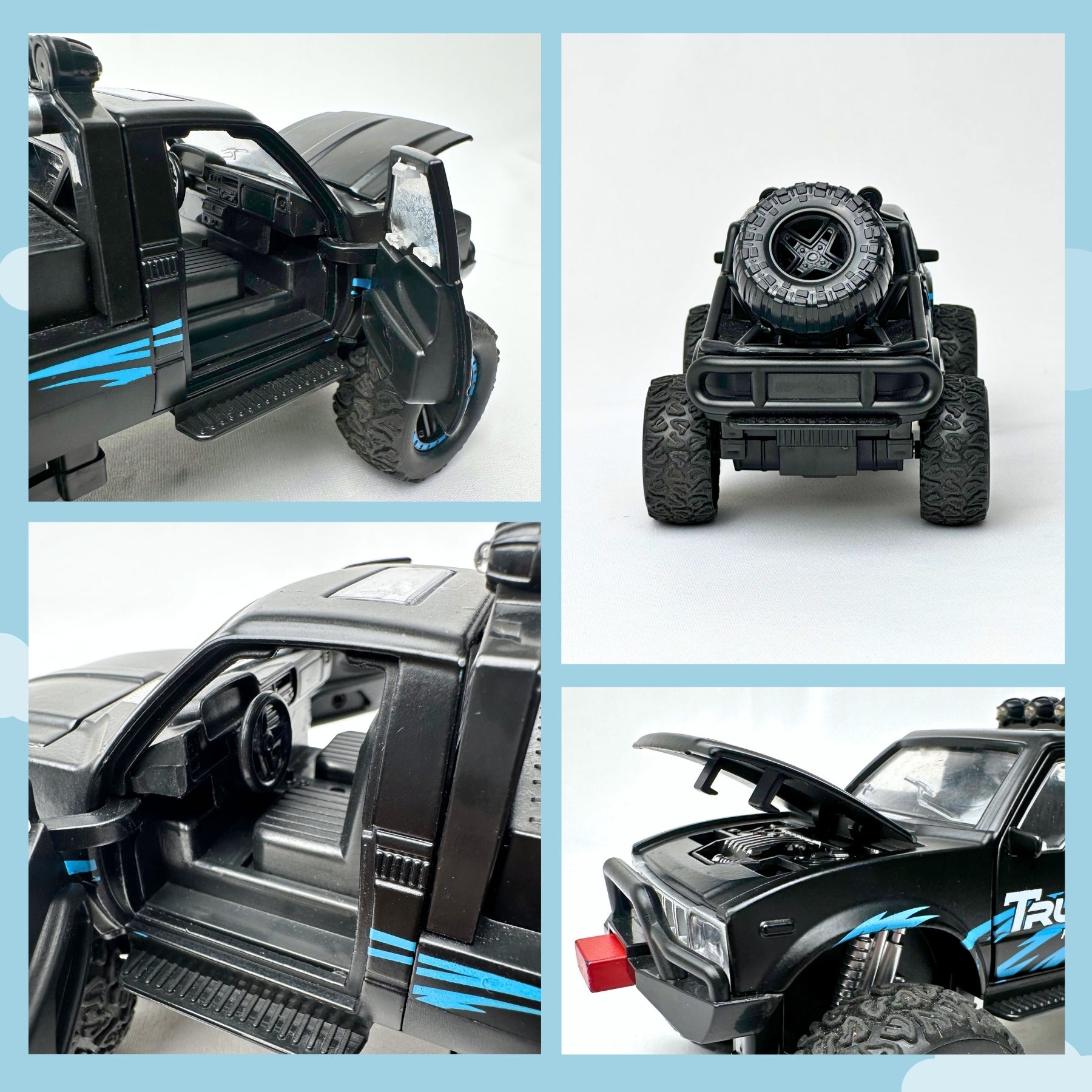 1:24 Die-Cast Off Road Monster Car With Metal Body | Black