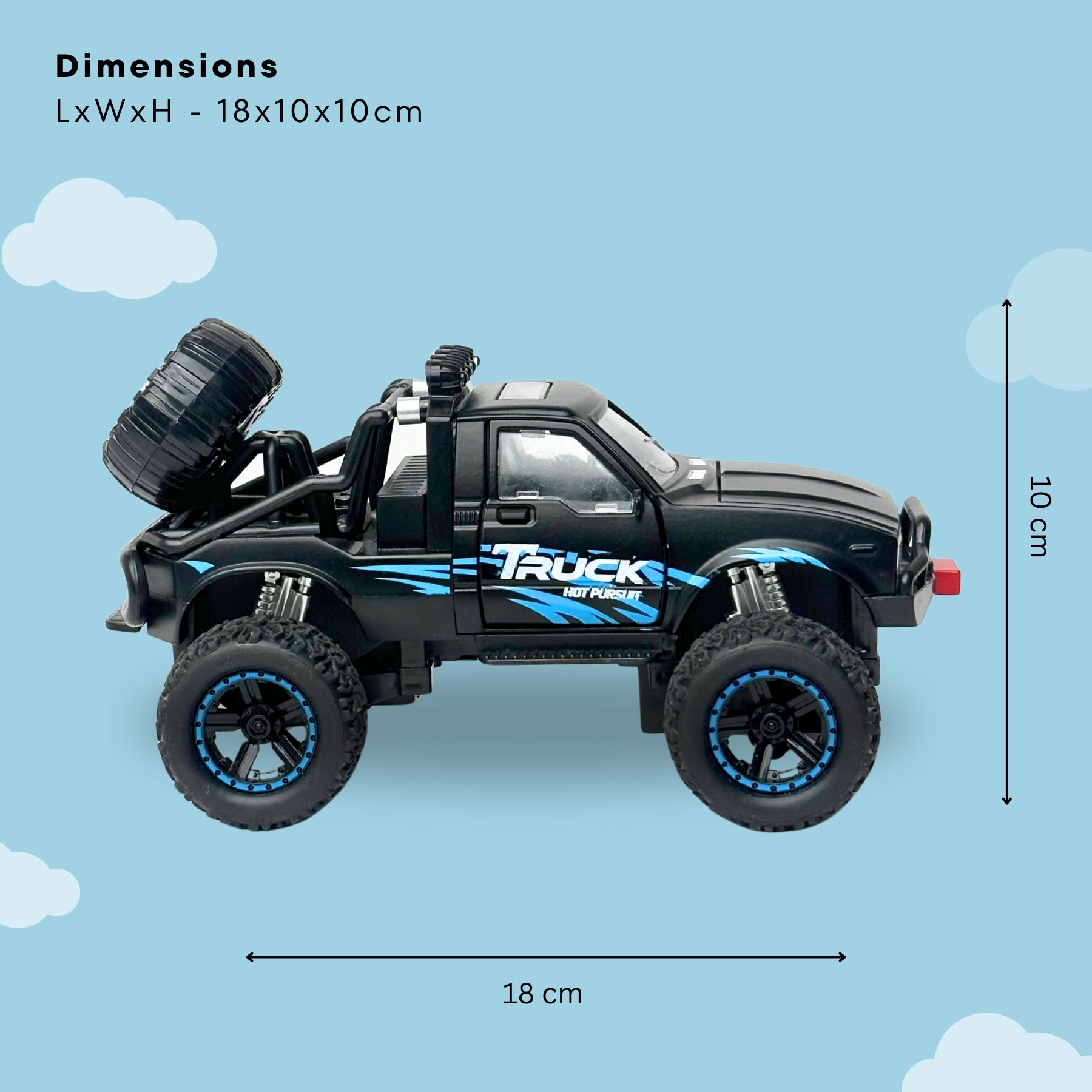 1:24 Die-Cast Off Road Monster Car With Metal Body | Black