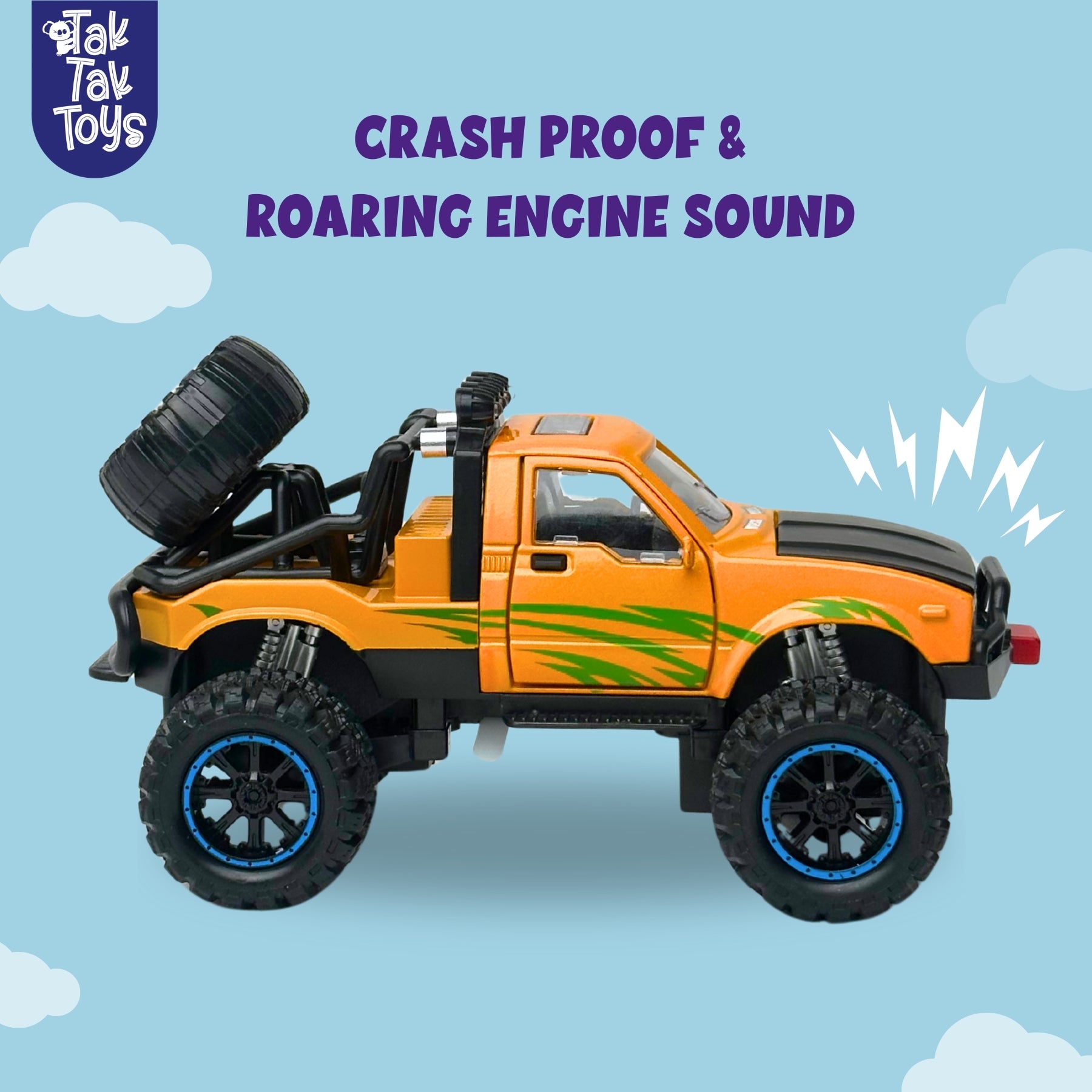 1:24 Die-Cast Off Road Monster Car With Metal Body | Yellow