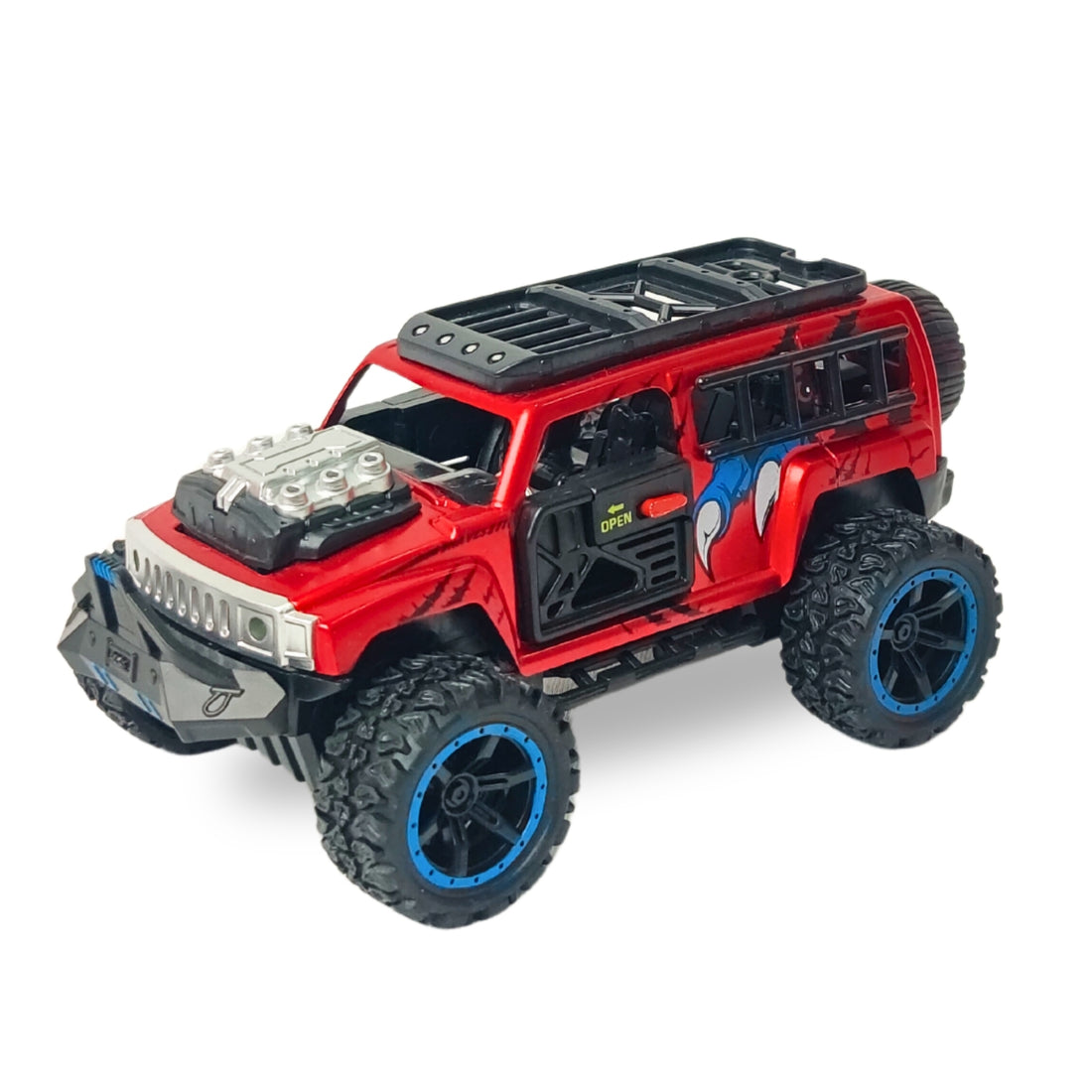 1:32 Die Cast Off Road Monster Car With Metal Body - 4 Seater | Red