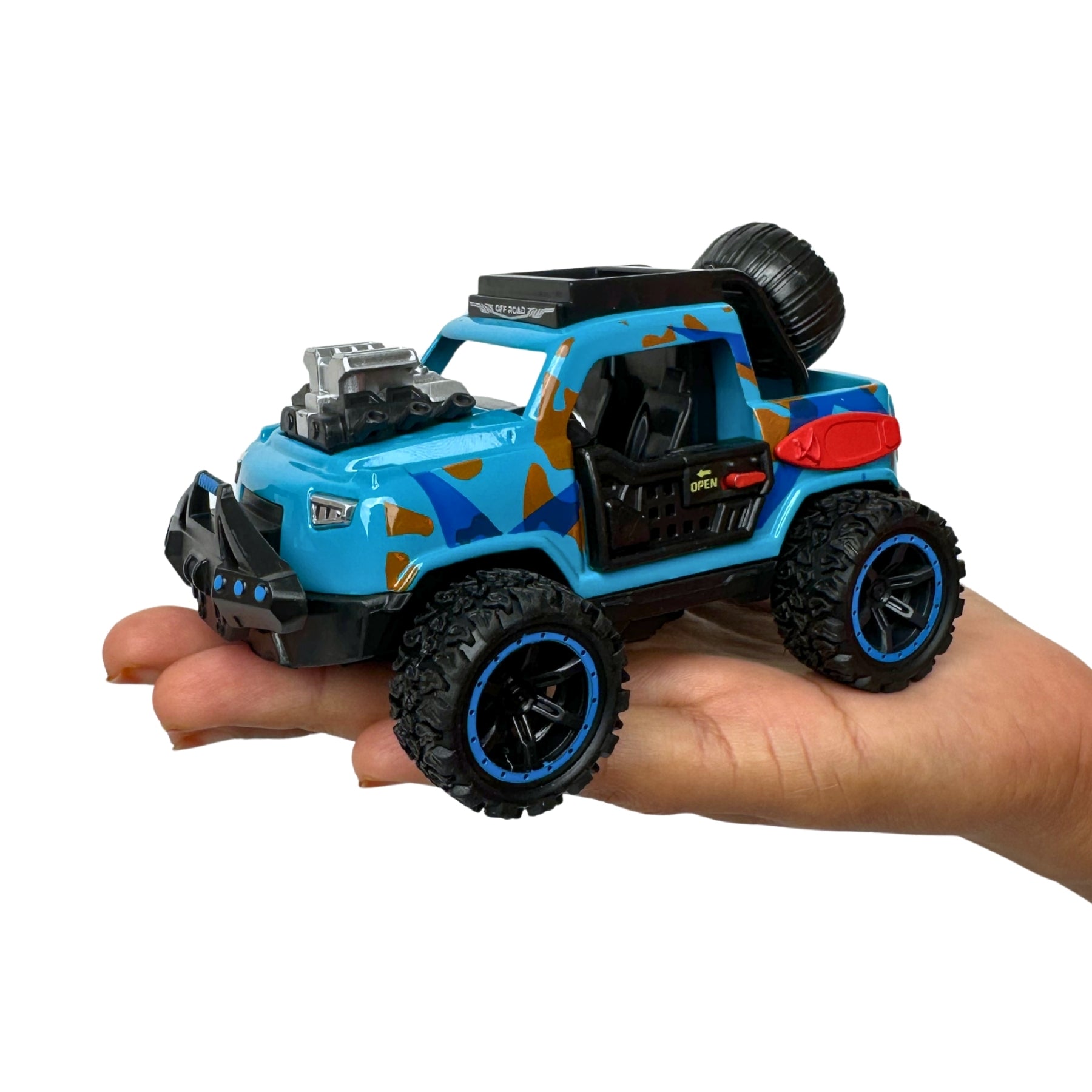1:32 Die Cast Off Road Monster Car With Metal Body - 2 Seater | Blue