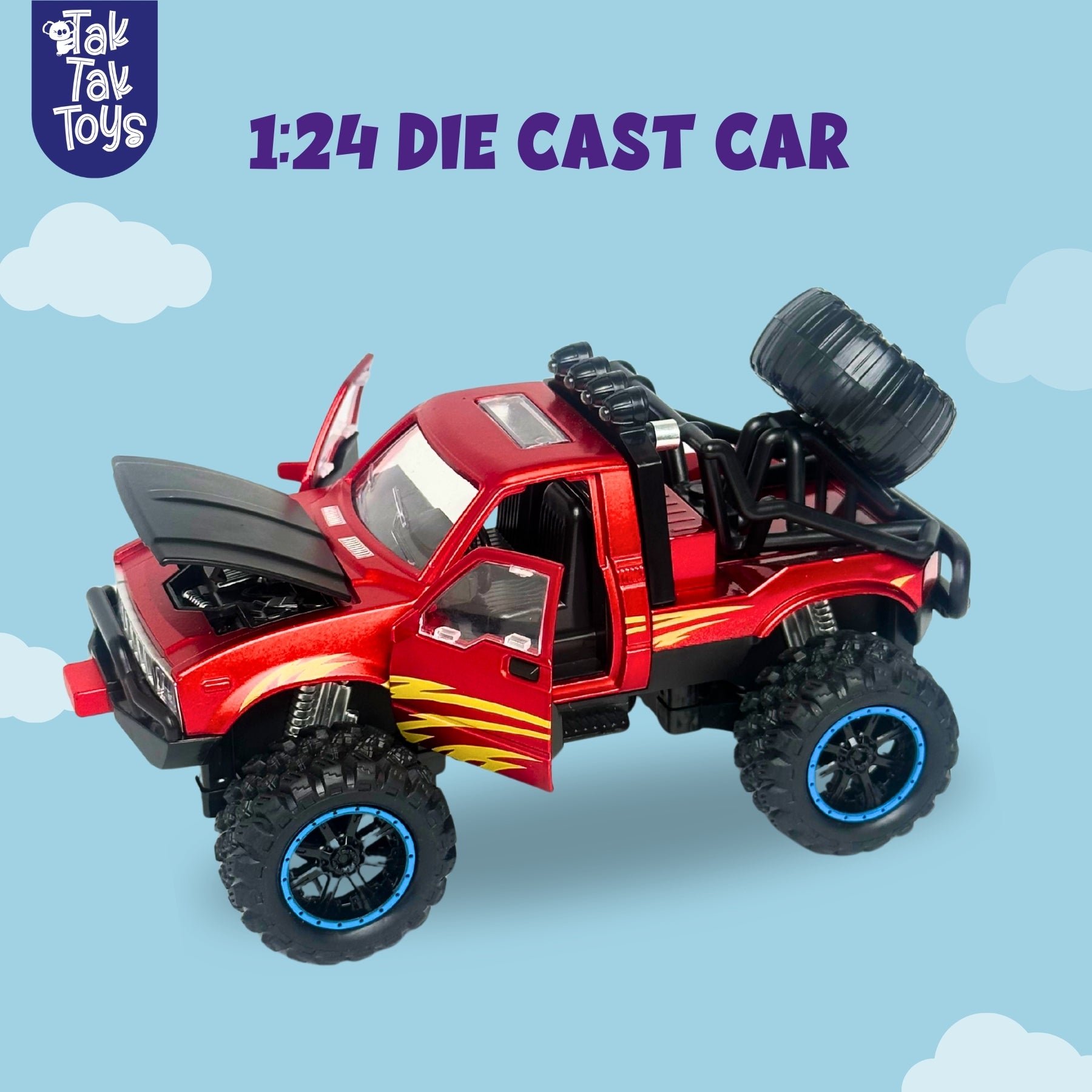 1:24 Die-Cast Off Road Monster Car With Metal Body | Red