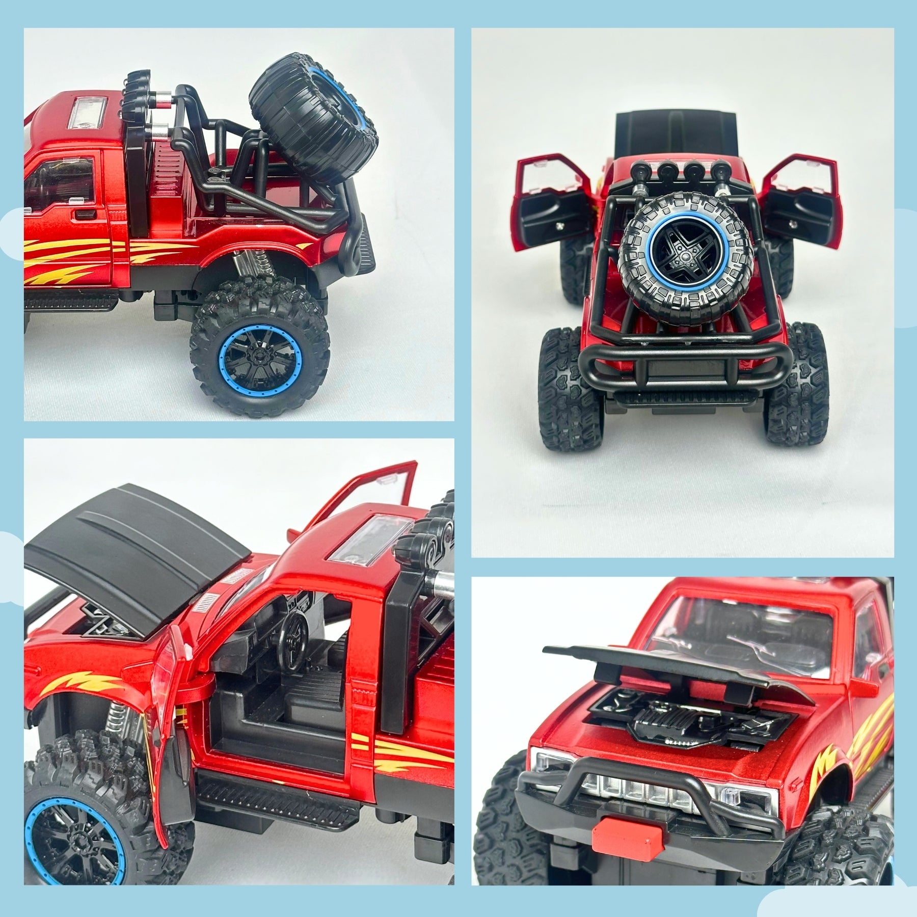 1:24 Die-Cast Off Road Monster Car With Metal Body | Red