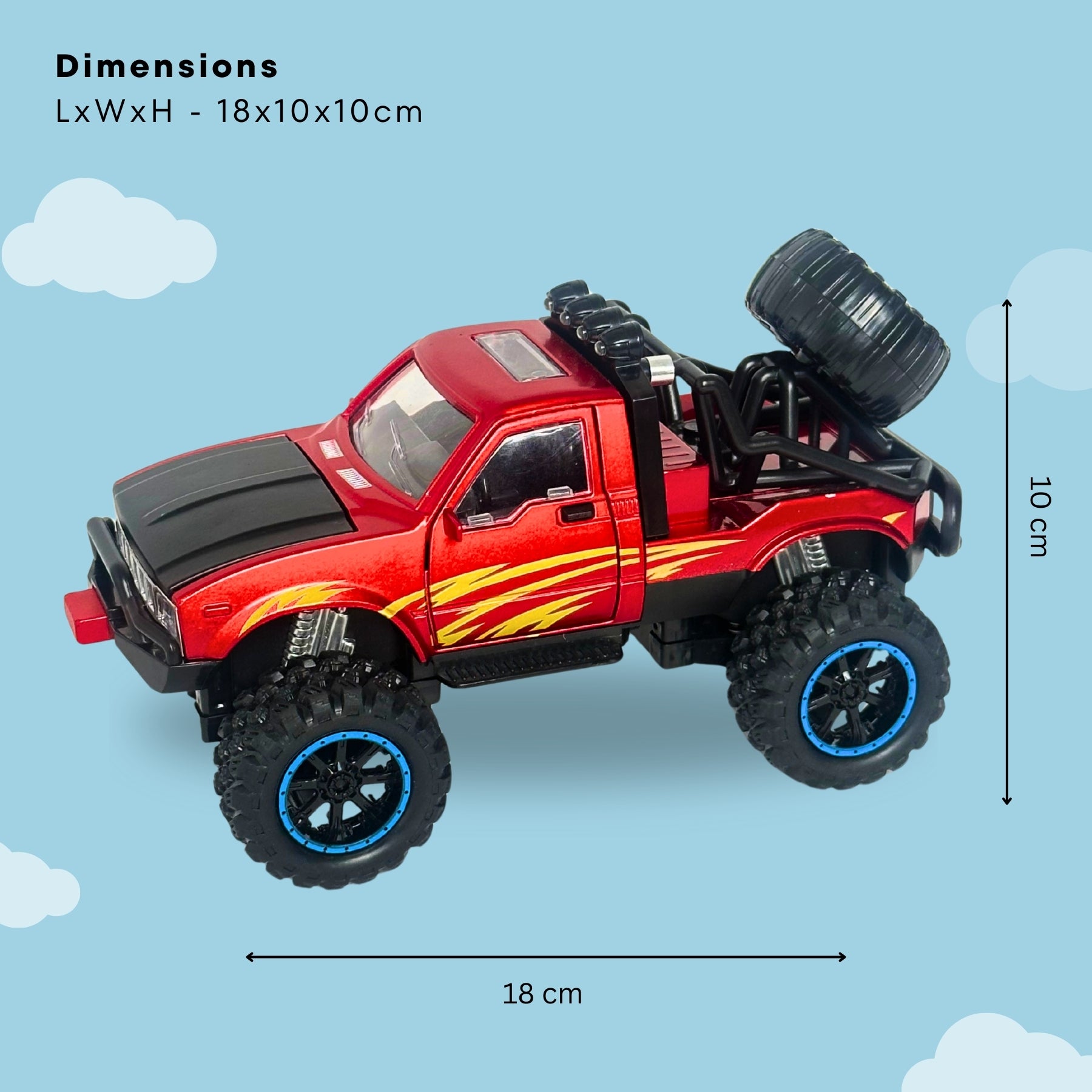 1:24 Die-Cast Off Road Monster Car With Metal Body | Red