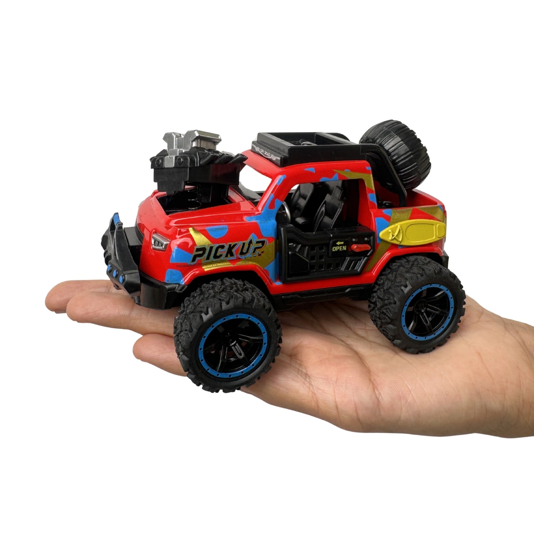 1:32 Die Cast Off Road Monster Car With Metal Body - 2 Seater | Red