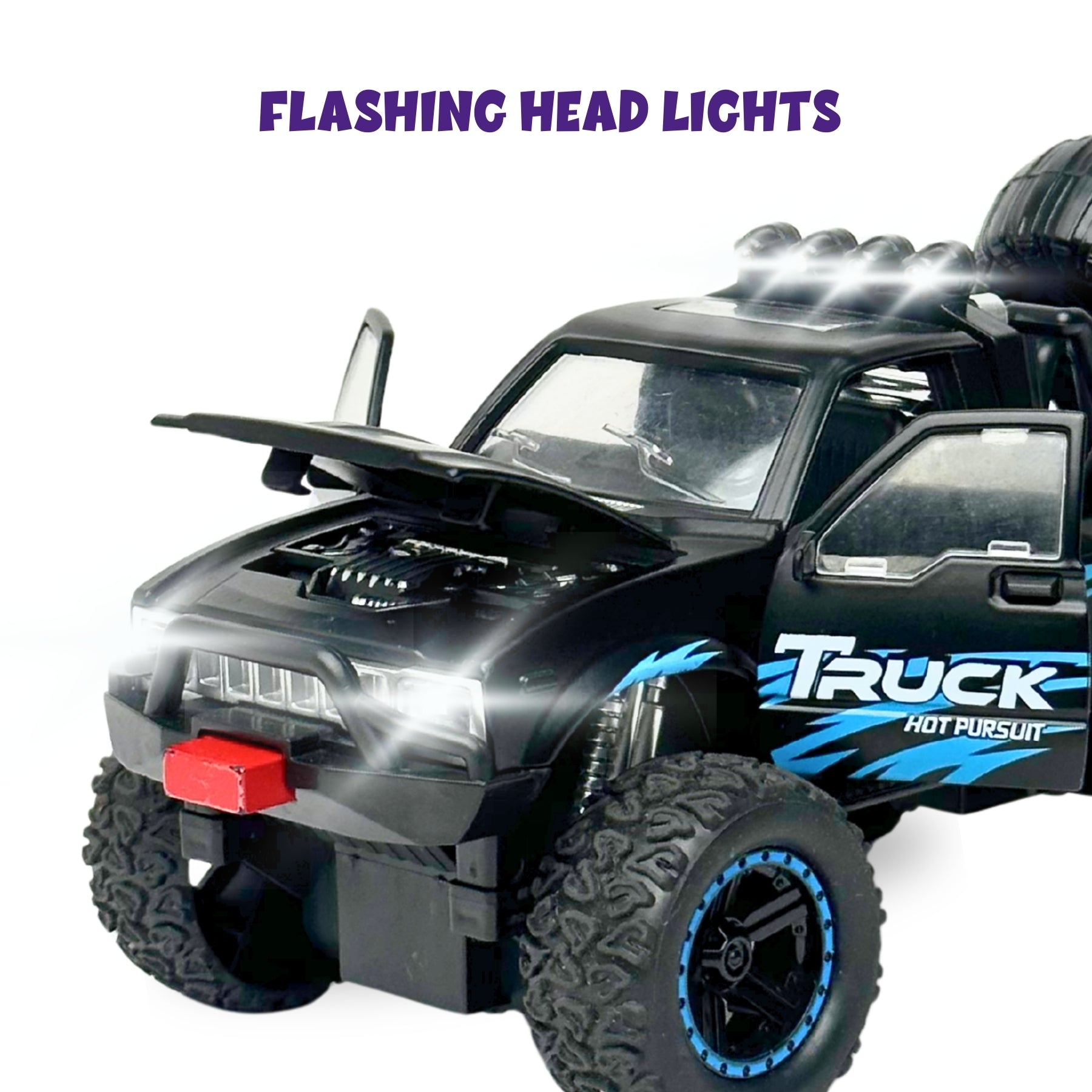 1:24 Die Cast Off Road Monster Car With Metal Body | Black