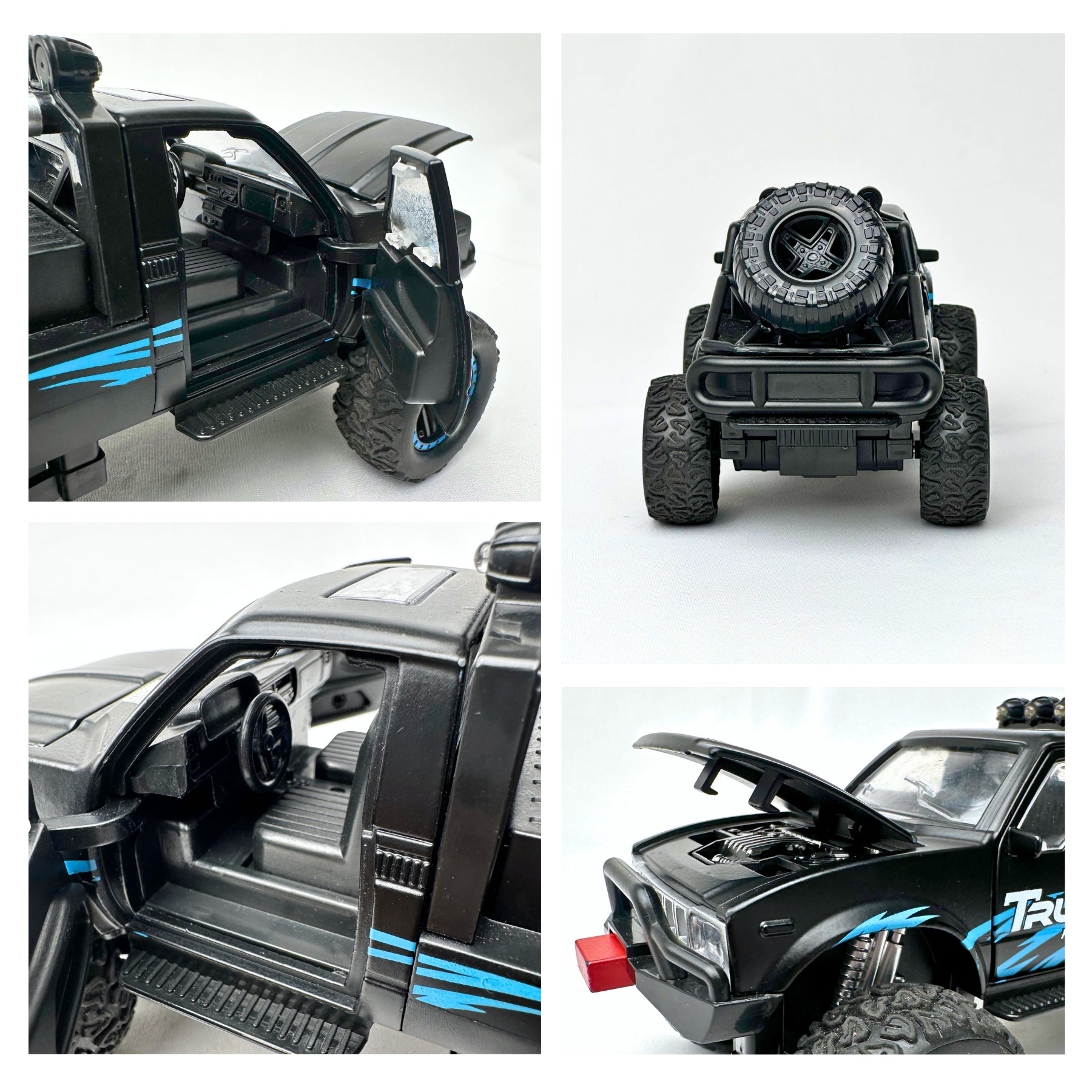 1:24 Die Cast Off Road Monster Car With Metal Body | Black