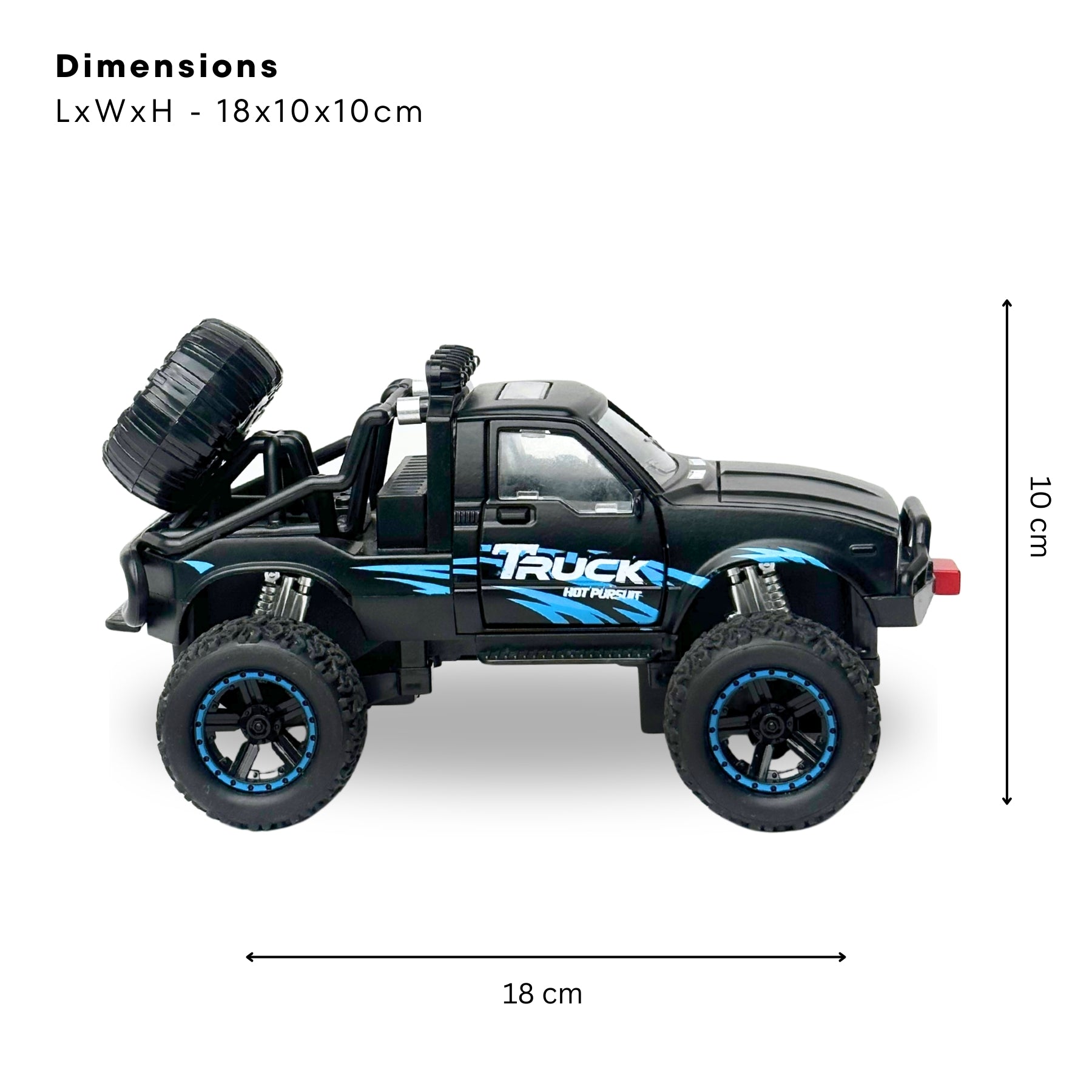 1:24 Die Cast Off Road Monster Car With Metal Body | Black