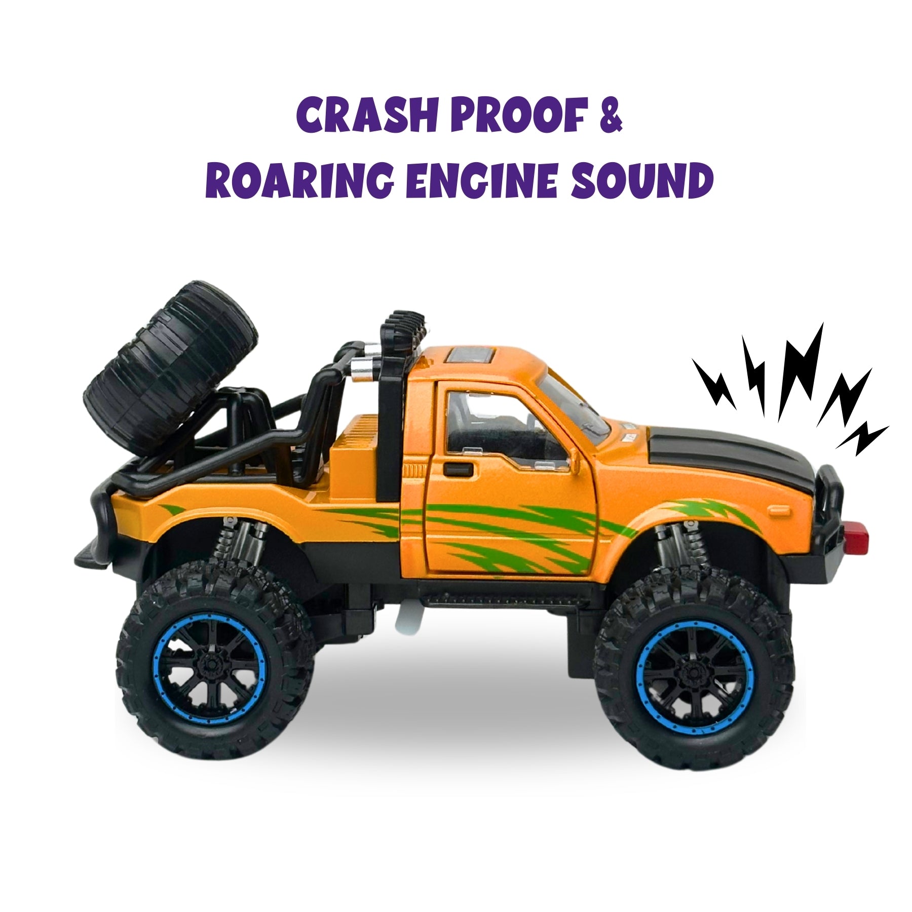 1:24 Die Cast Off Road Monster Car With Metal Body | Yellow