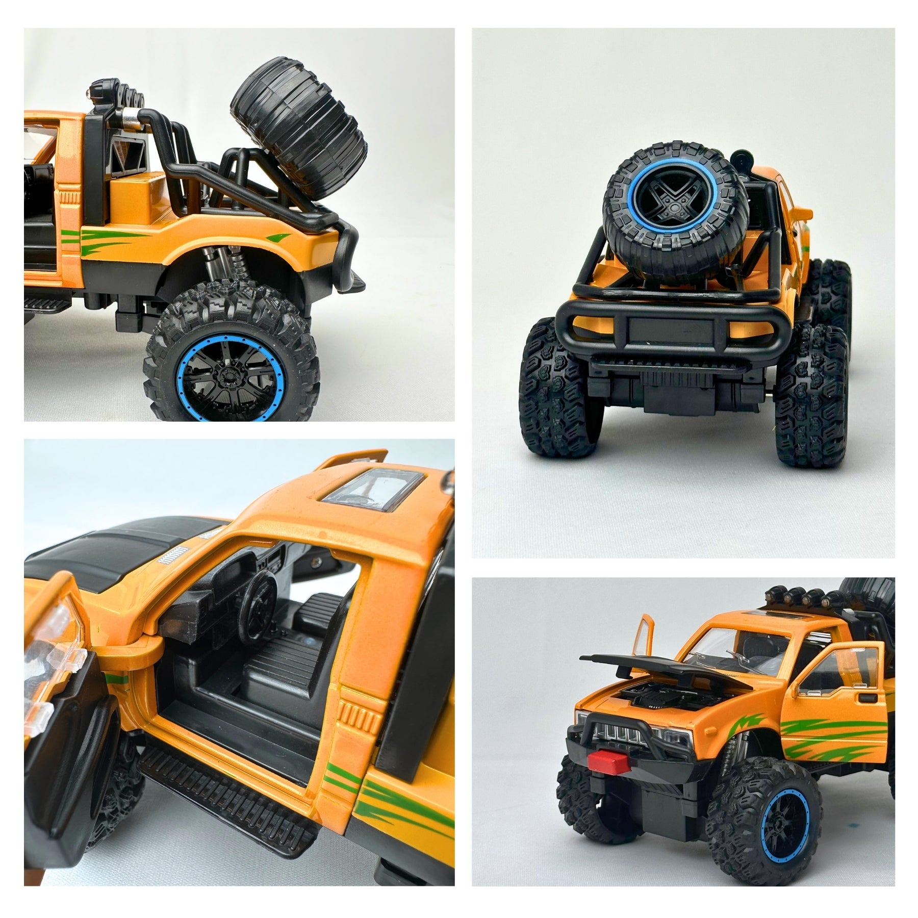 1:24 Die Cast Off Road Monster Car With Metal Body | Yellow