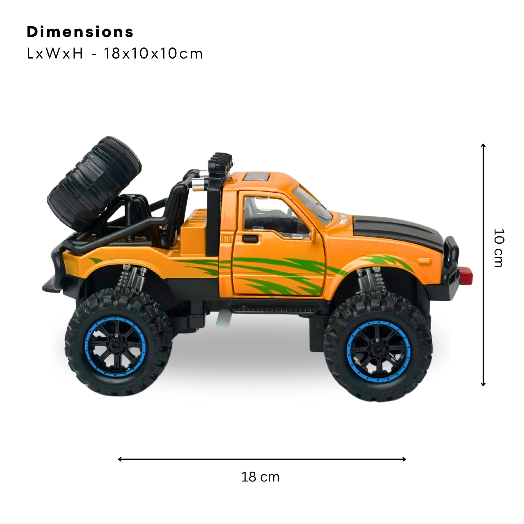 1:24 Die Cast Off Road Monster Car With Metal Body | Yellow