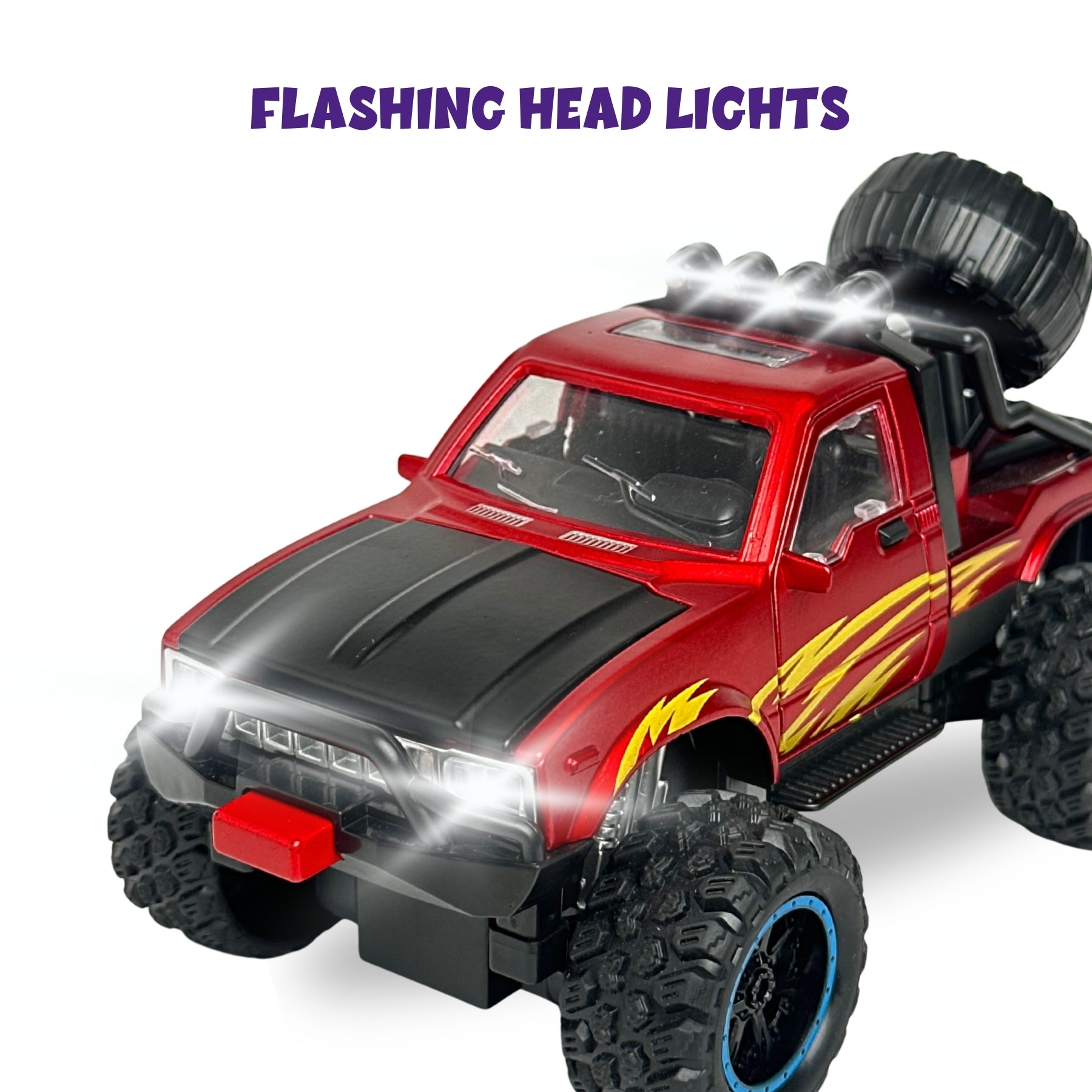 1:24 Die Cast Off Road Monster Car With Metal Body | Red