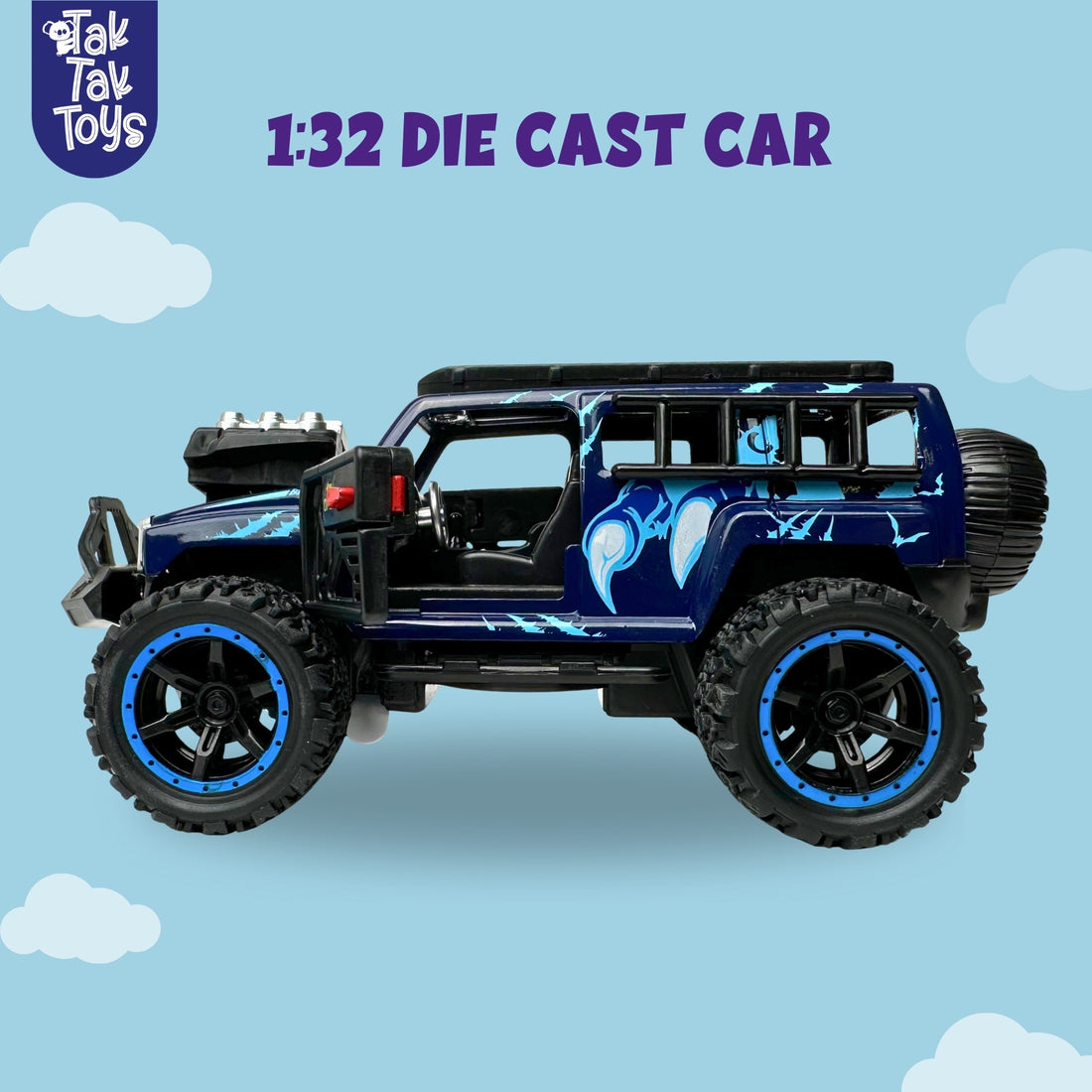 1:32 Die-Cast Off Road Monster Car With Metal Body - 4 Seater | Blue