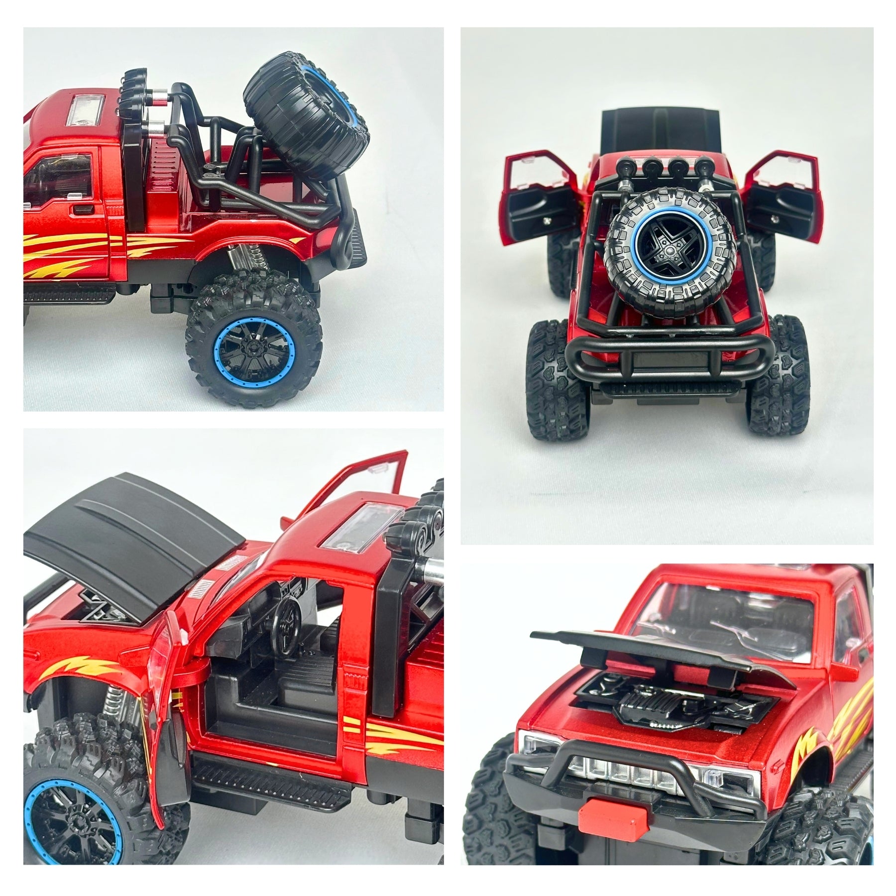 1:24 Die Cast Off Road Monster Car With Metal Body | Red