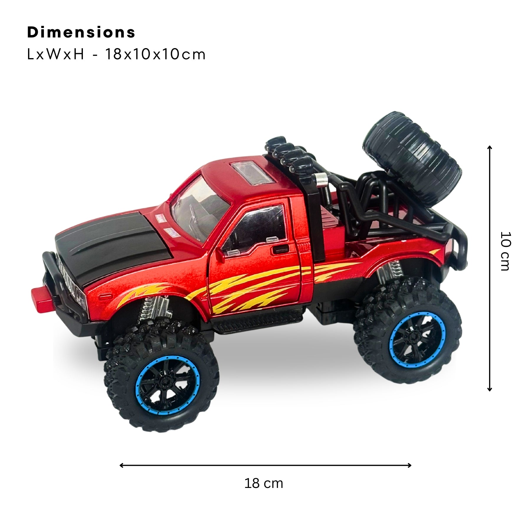 1:24 Die Cast Off Road Monster Car With Metal Body | Red