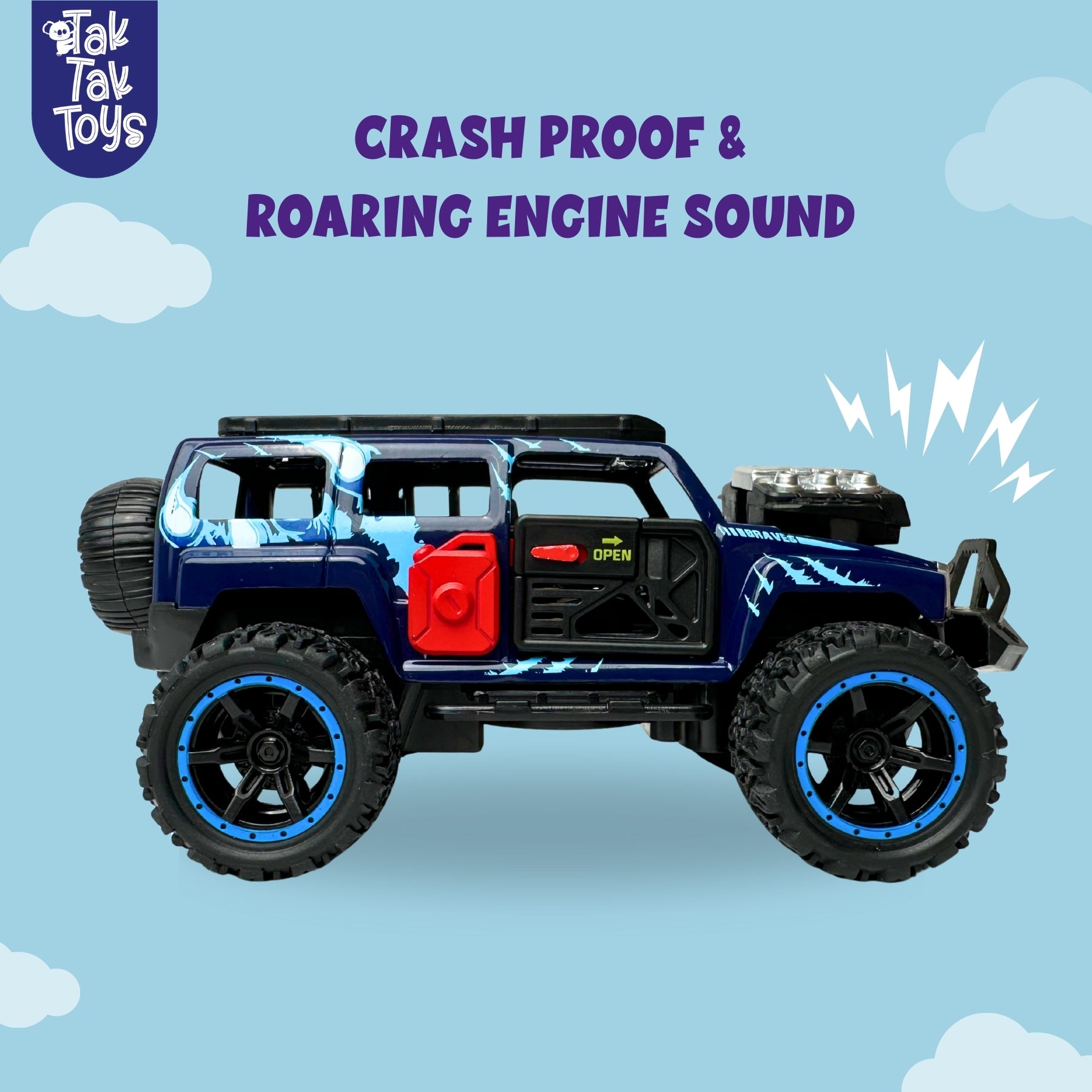 1:32 Die-Cast Off Road Monster Car With Metal Body - 4 Seater | Blue