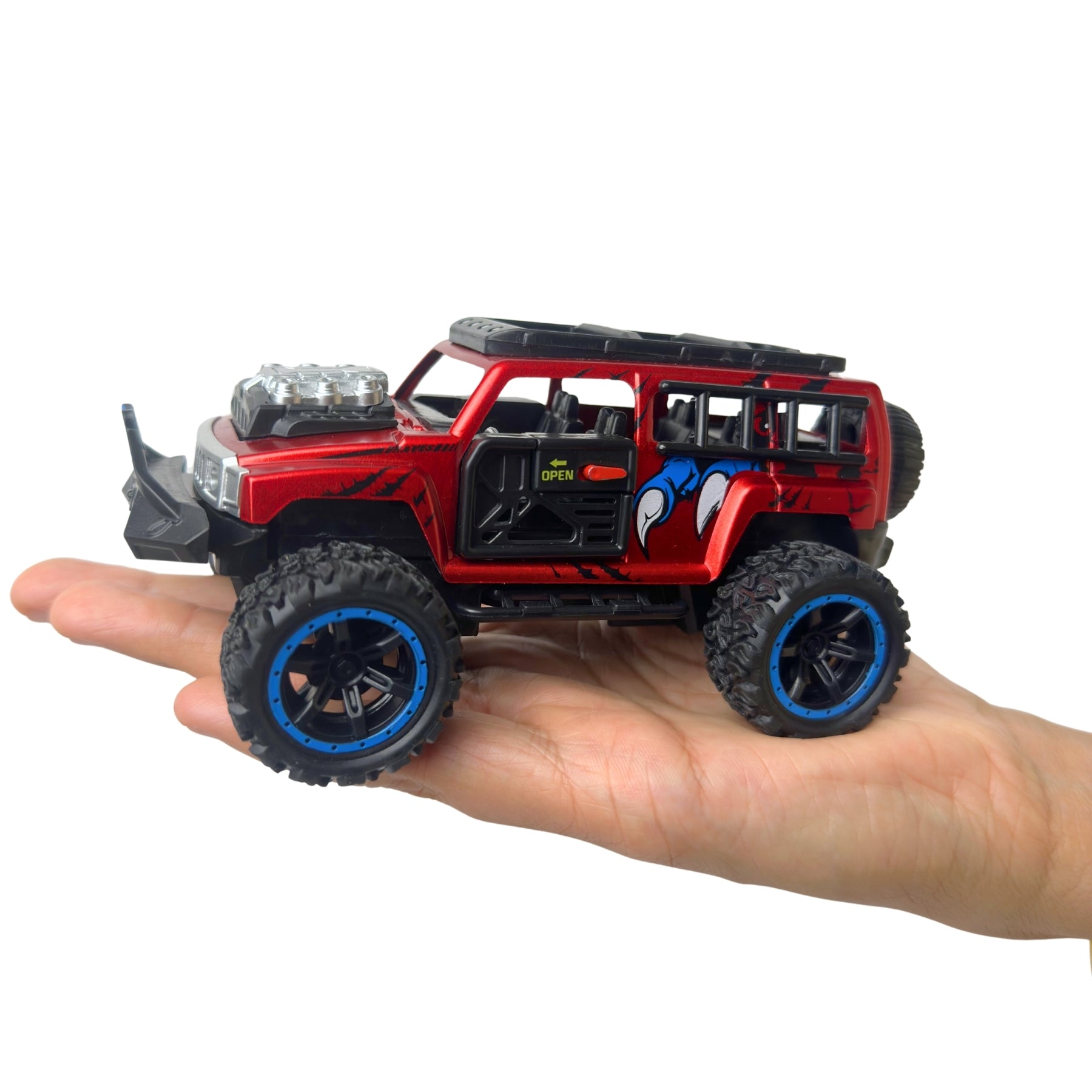 1:32 Die Cast Off Road Monster Car With Metal Body - 4 Seater | Red
