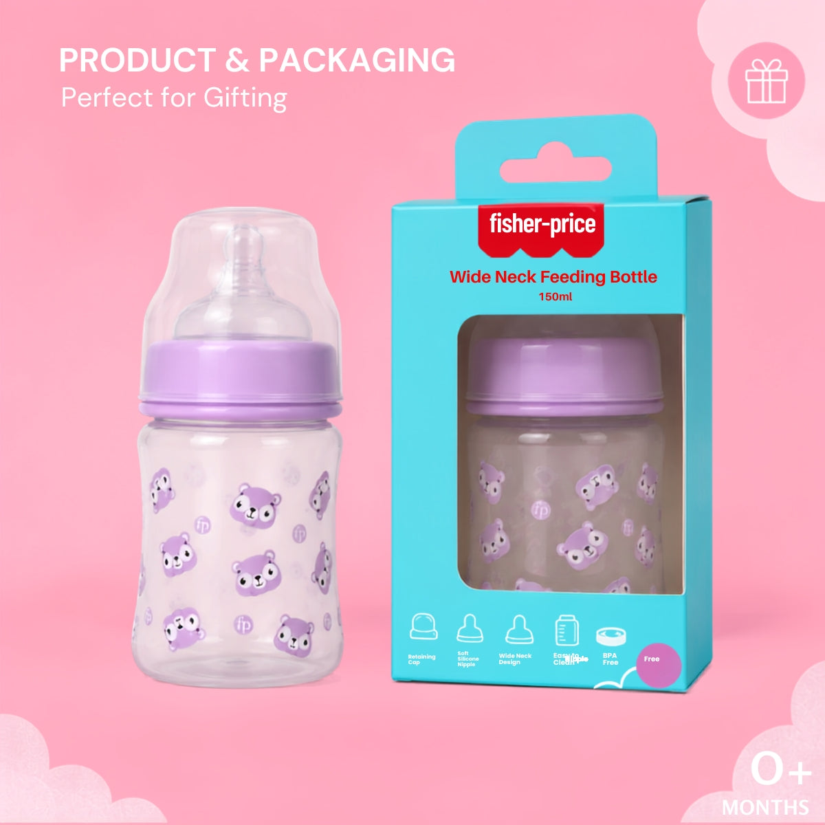Wide Neck Baby Feeding Bottle - 150 ml