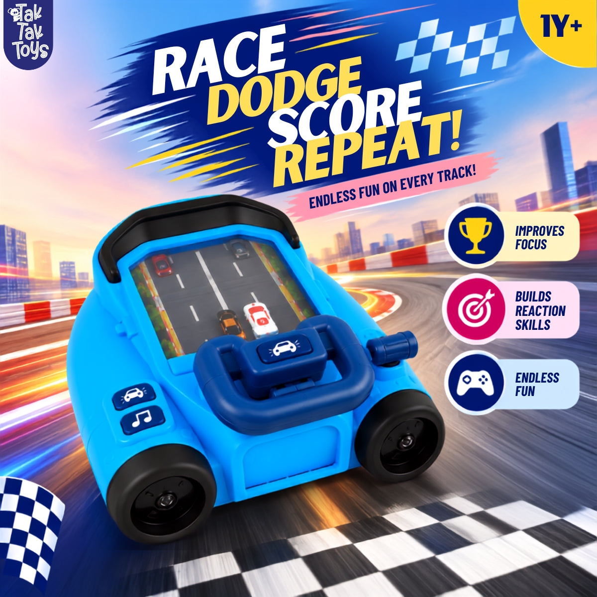 Road Racer - Steering Wheel Racing Toy, Ages 1+ Years