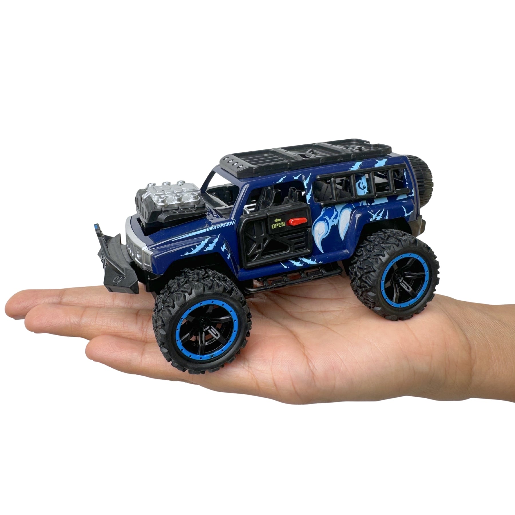 1:32 Die Cast Off Road Monster Car With Metal Body - 4 Seater | Blue