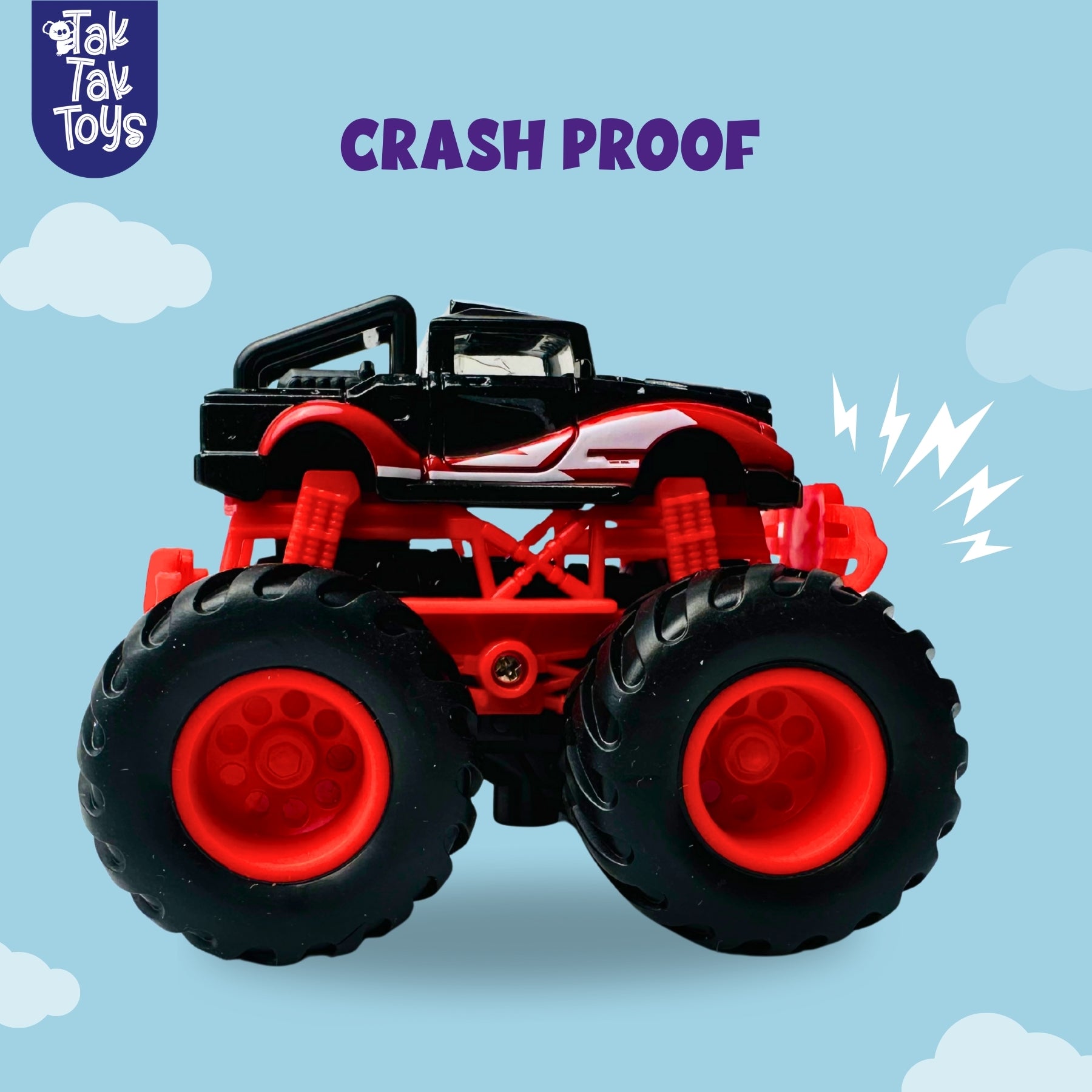 1:64 Die-Cast Off Road Monster Car With Metal Body | Black/Red