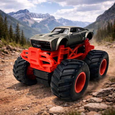 1:64 Die Cast Off Road Monster Car With Metal Body | Grey/Red