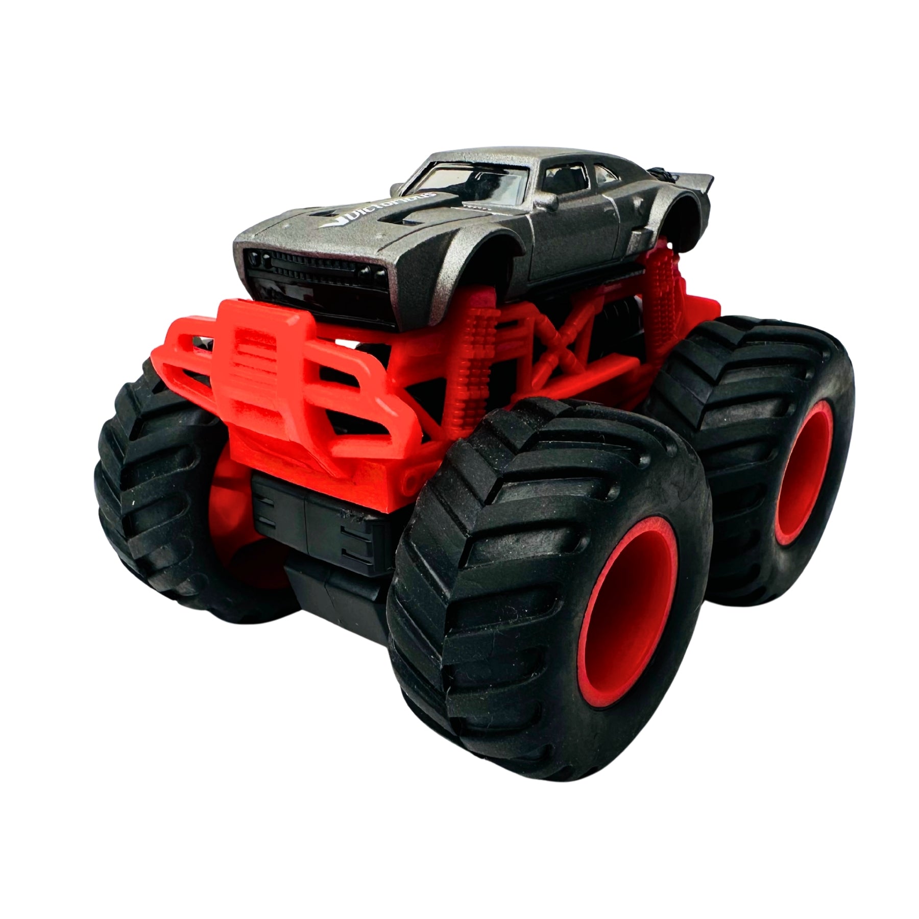 1:64 Die Cast Off Road Monster Car With Metal Body | Grey/Red