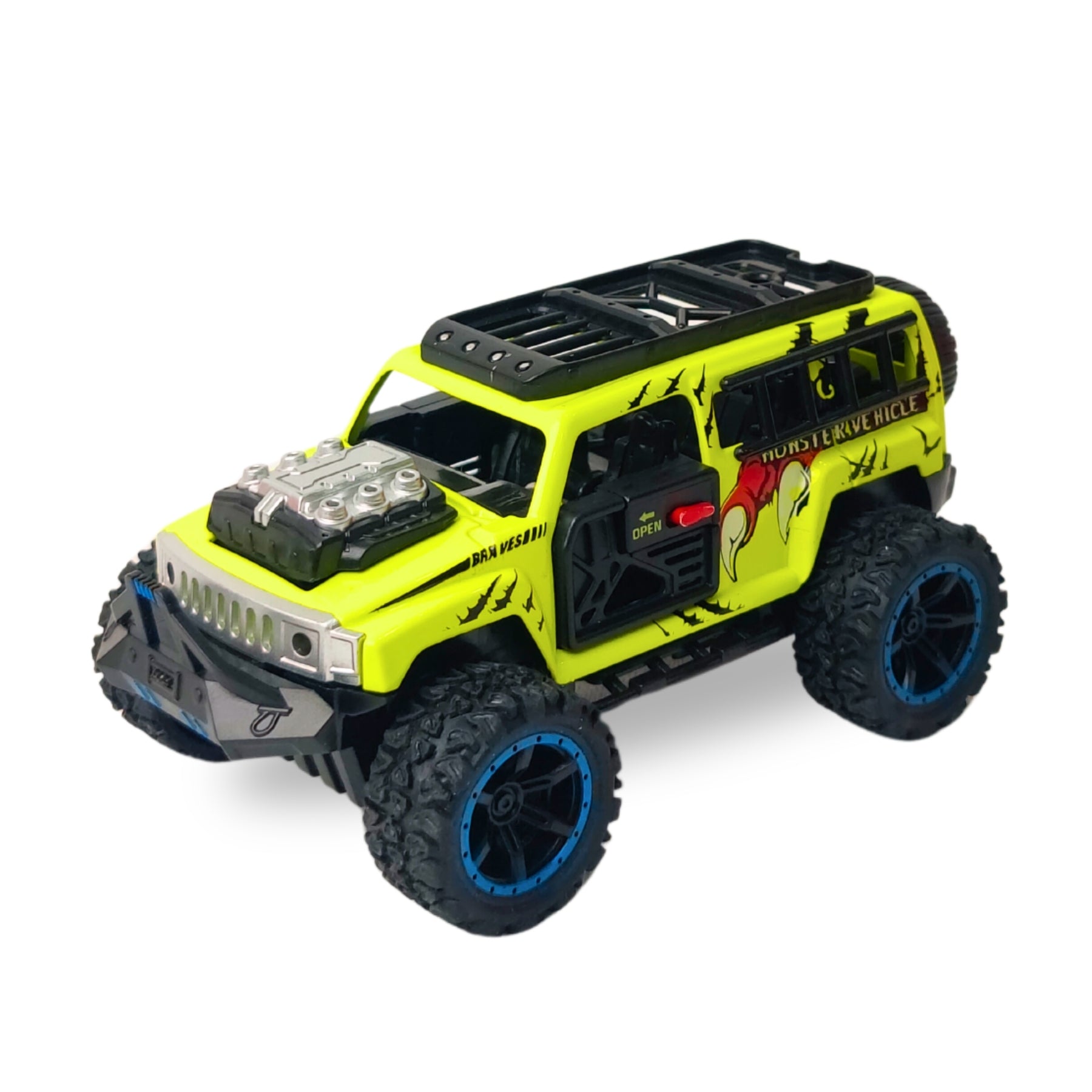 1:32 Die Cast Off Road Monster Car With Metal Body - 4 Seater | Green