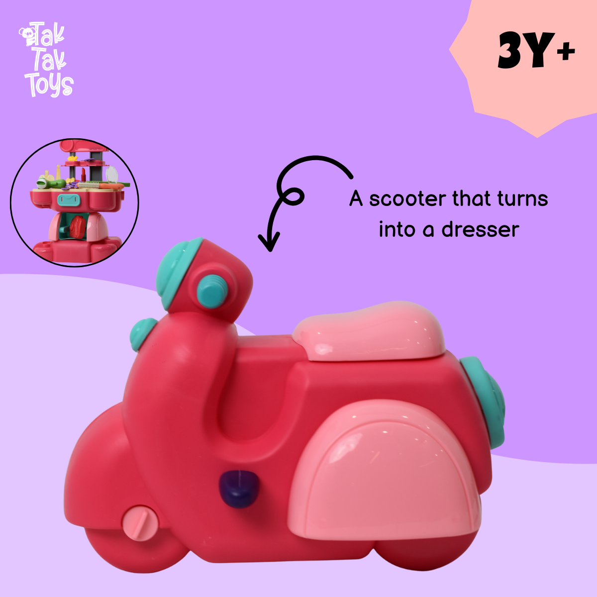 Tak Tak Toys Hello Kitty 2-in-1 Kids Scooter