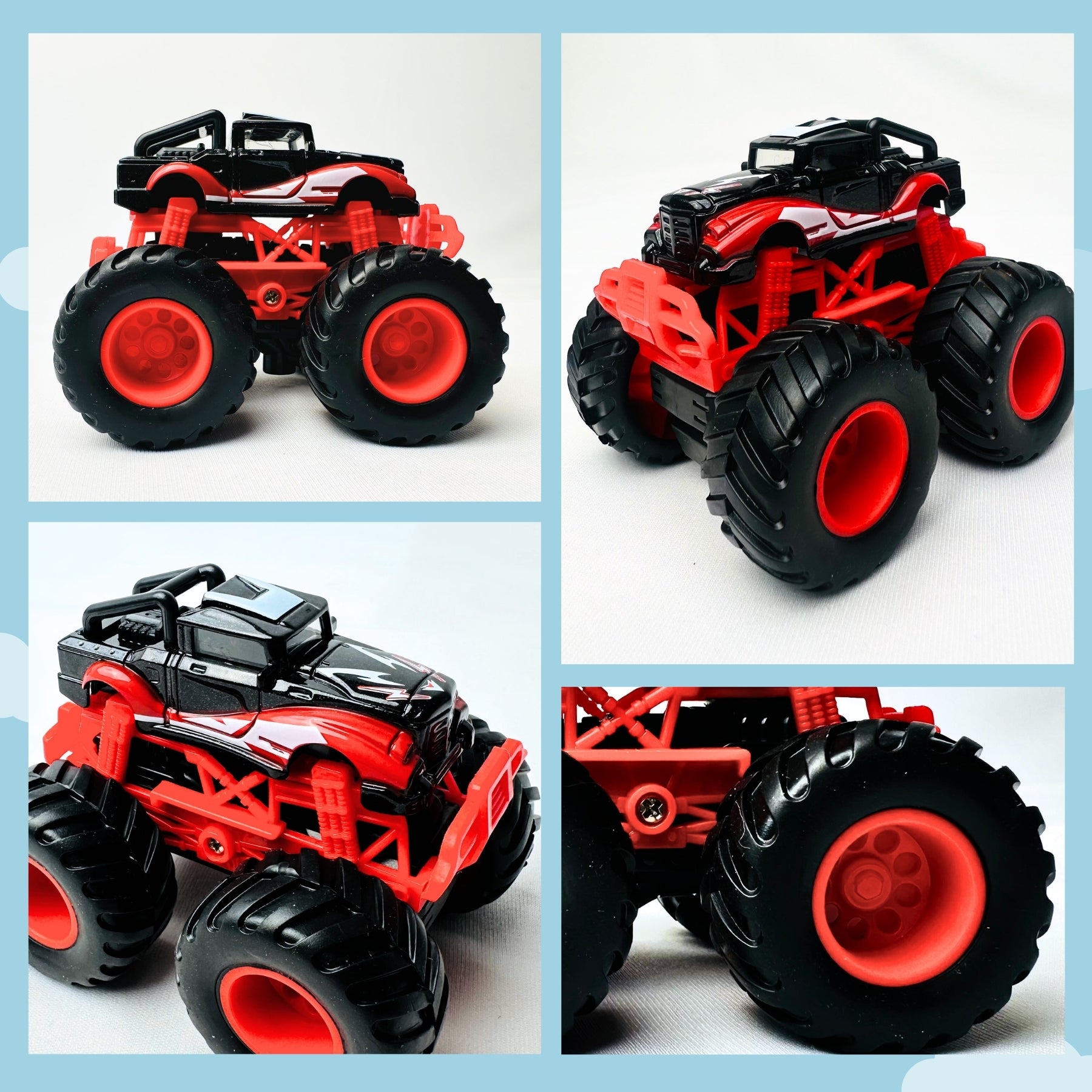 1:64 Die-Cast Off Road Monster Car With Metal Body | Black/Red